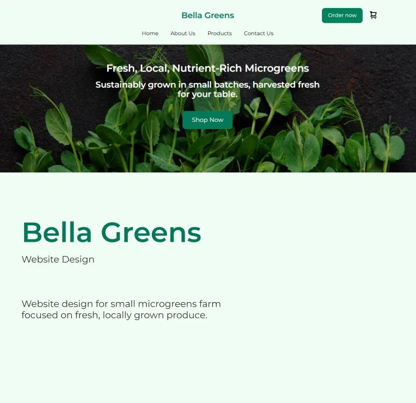 Bella Greens Website Design