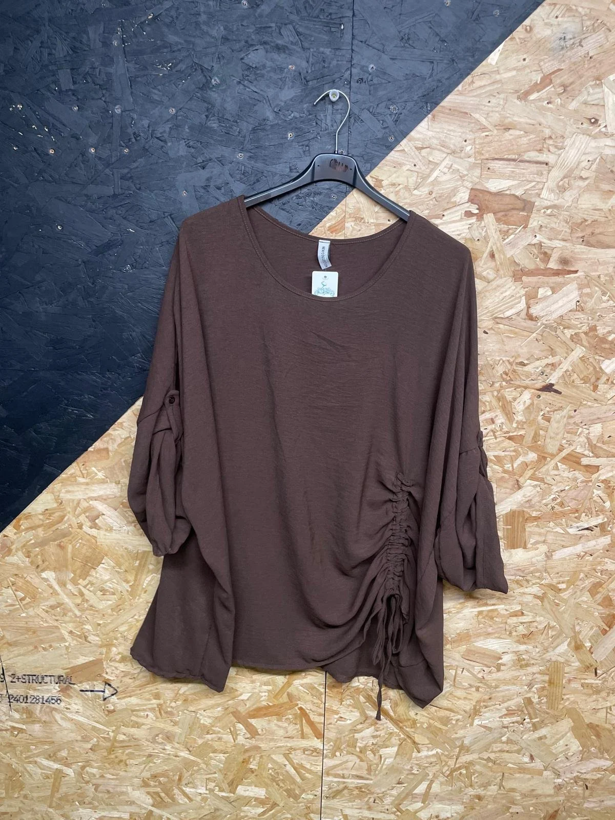 Chic Drawstring Ruched Oversized Top