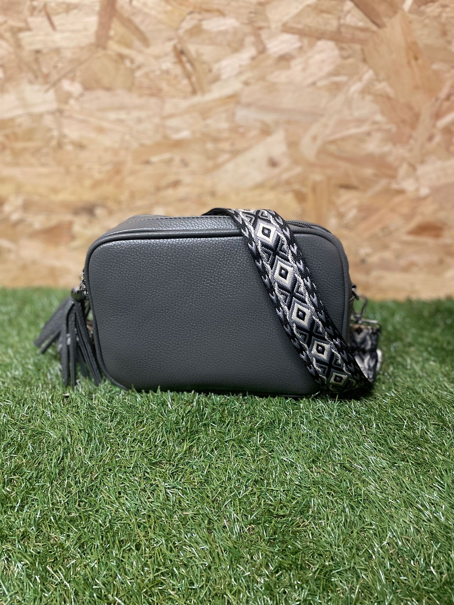 Double Zip Crossbody Tassel Bag