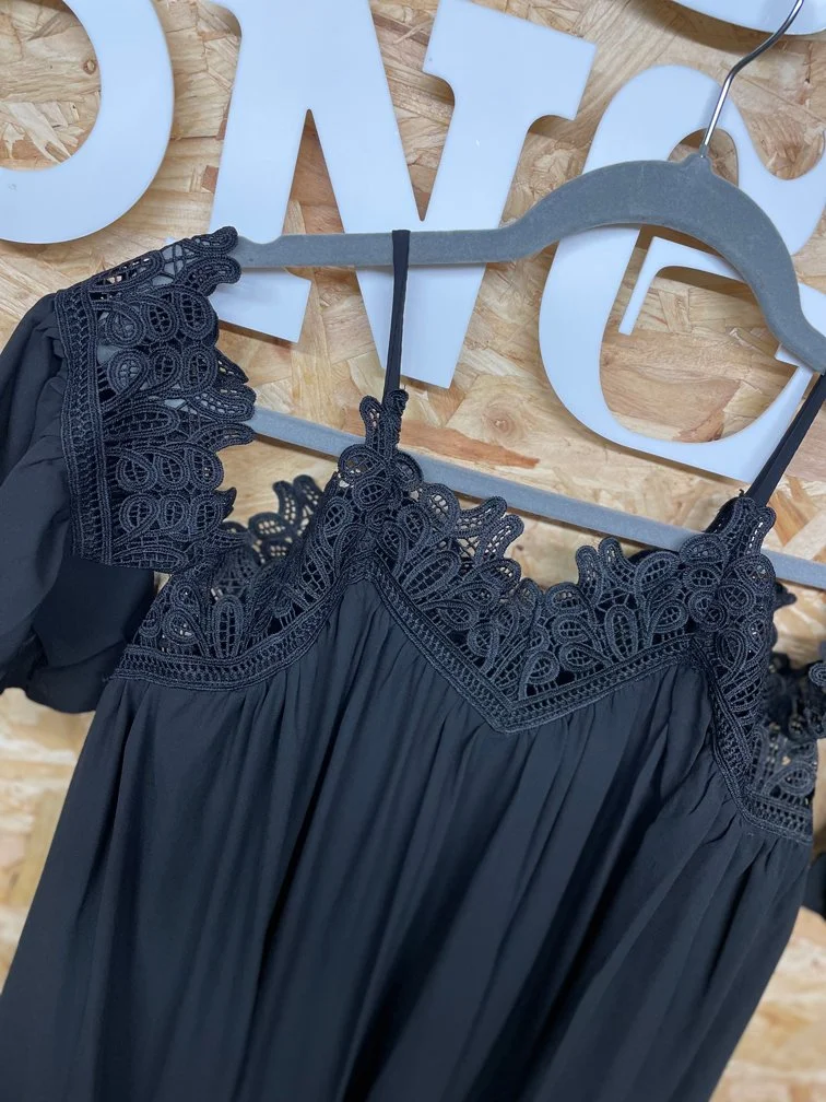Black Lace Off-Shoulder Dress