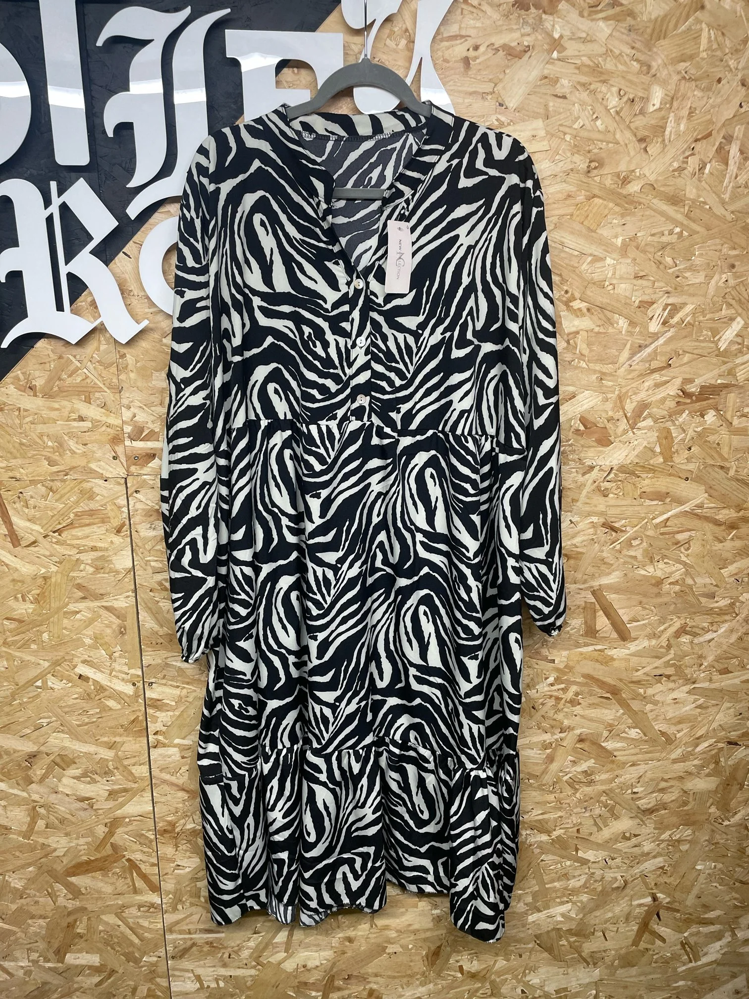 Zebra Print Midi Dress