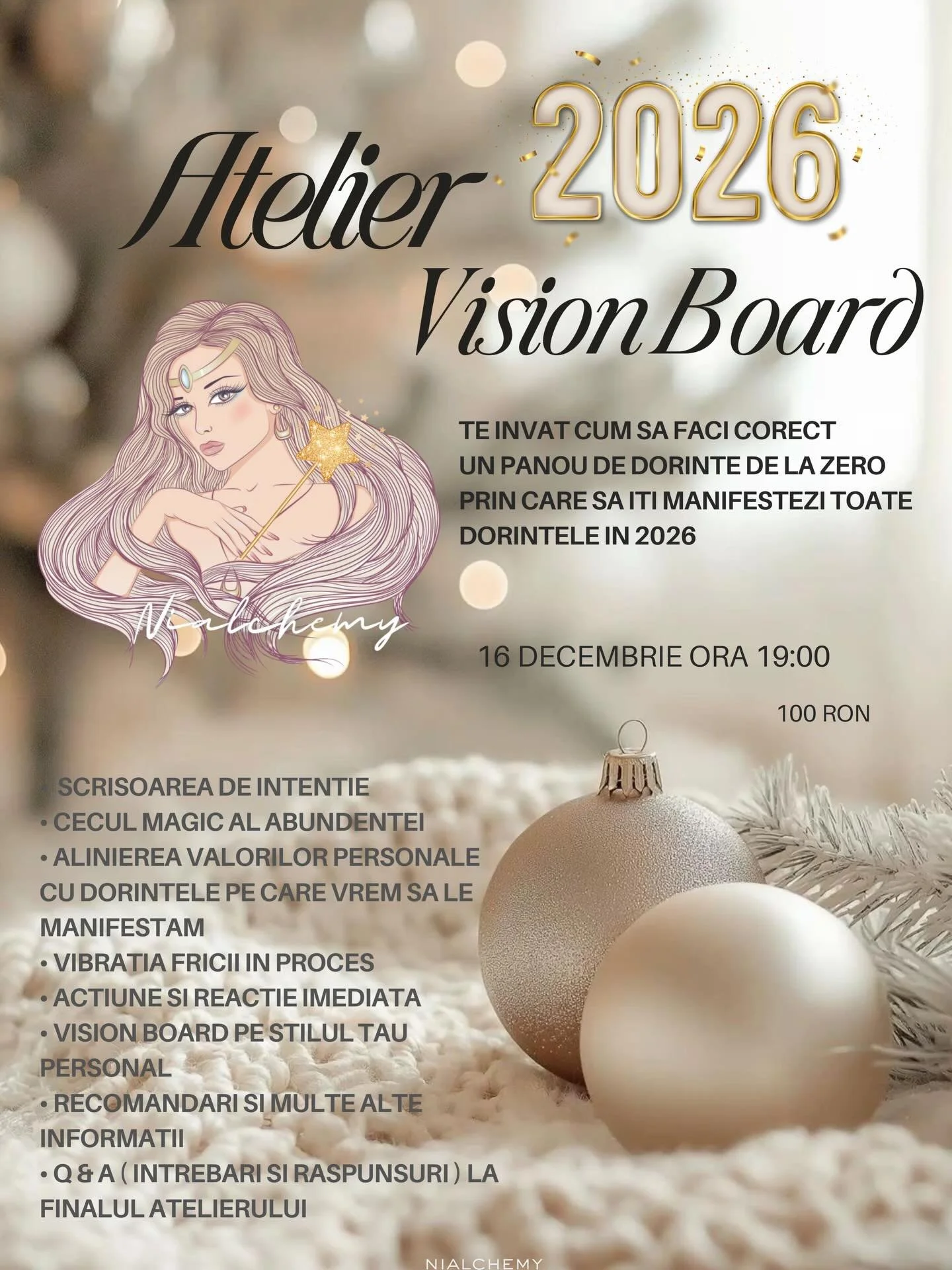 Astazi va las o invitatie la ultimul webinar si cel mai important din anul 2025. ⭐️🤍 
Panoul de dorinte pentru 2026 se va face cu totul diferit, pentru ca intram in cu totul alta eră: alt element dominant, ciclu nou de viata si cu totul alte axe.