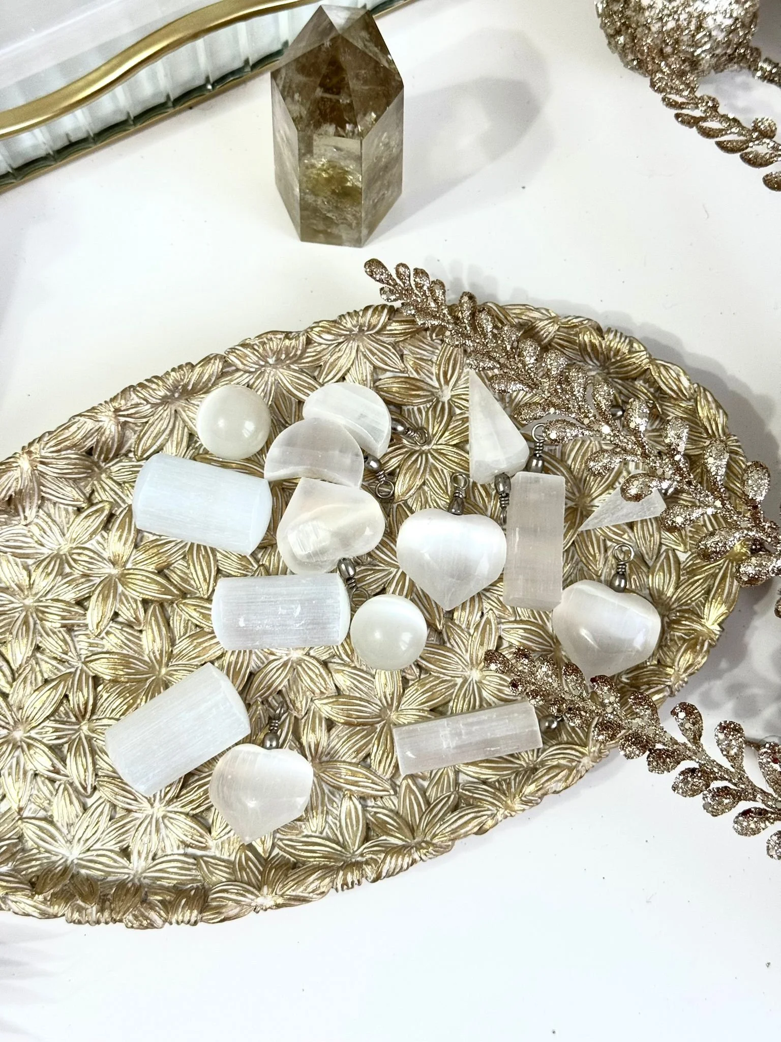 Selenit - Pandantive si pietre rulate mari