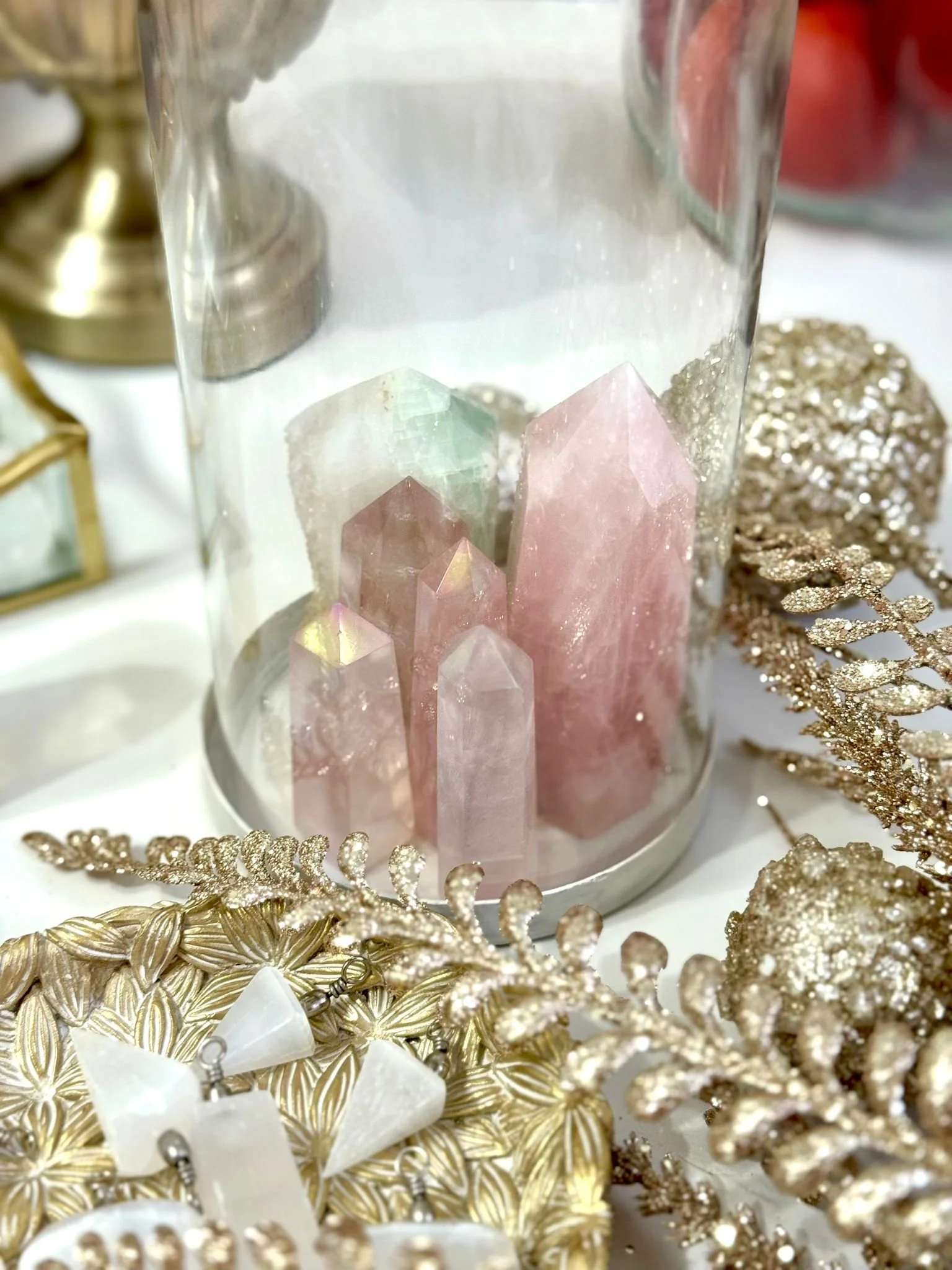 Cuarț Roz • Cuart Aura Fairy • Fluorit în cluster 