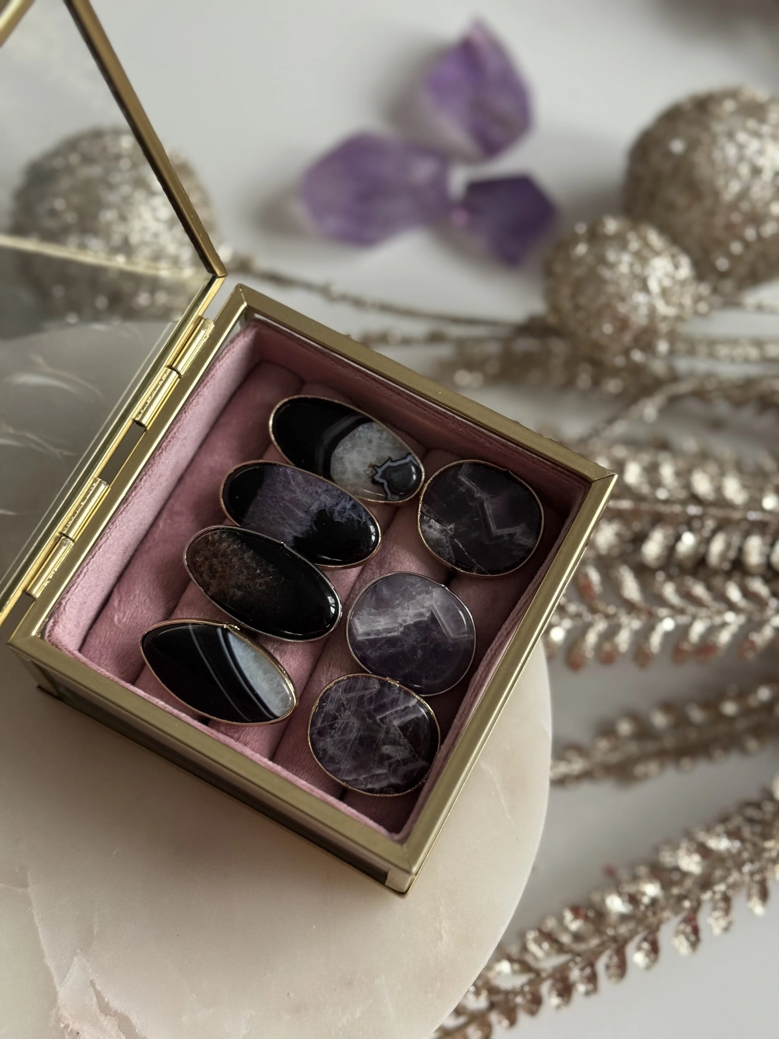 Inele Ametist & Agat Indian 