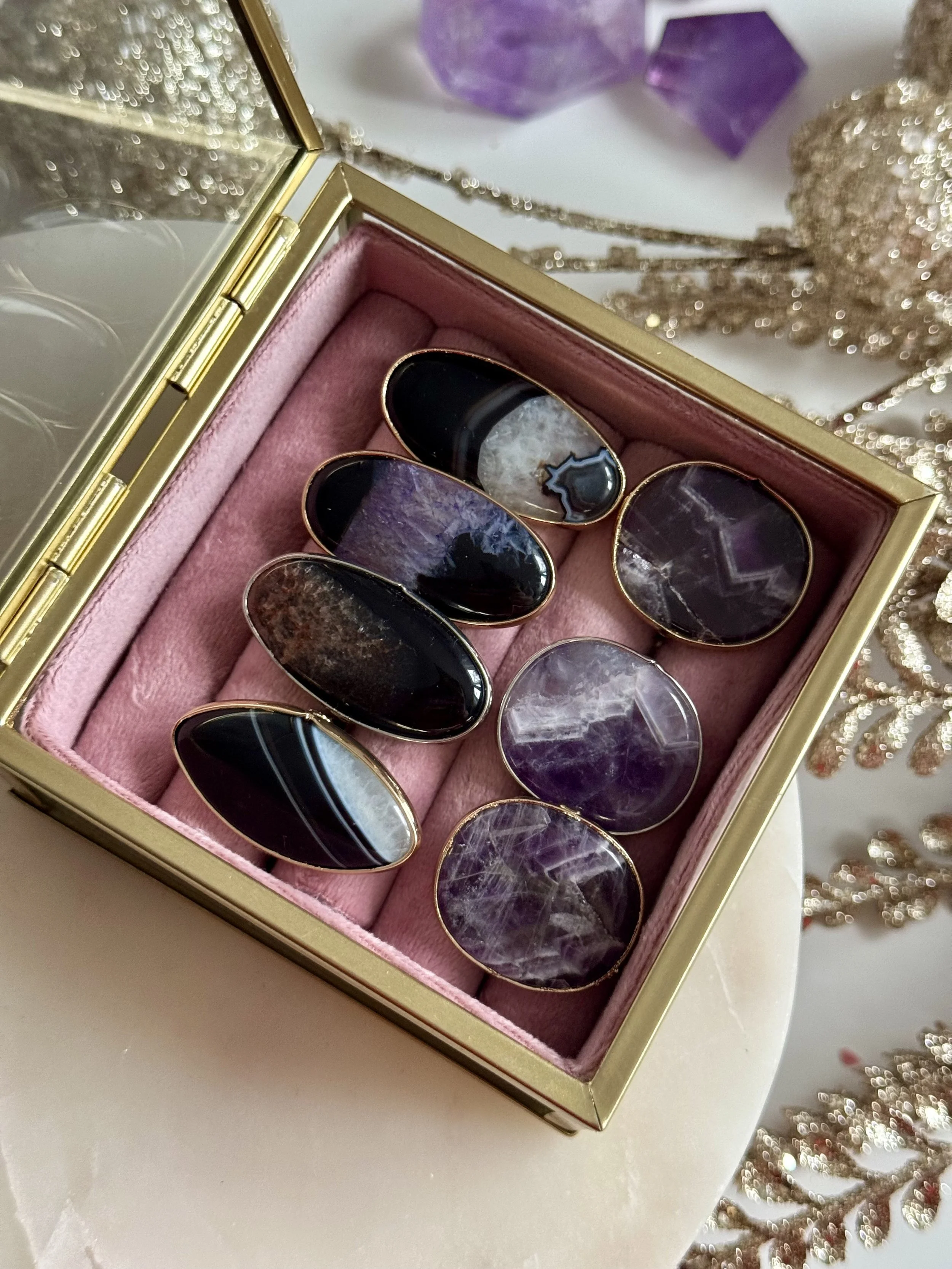 Inele Ametist & Agat Indian 