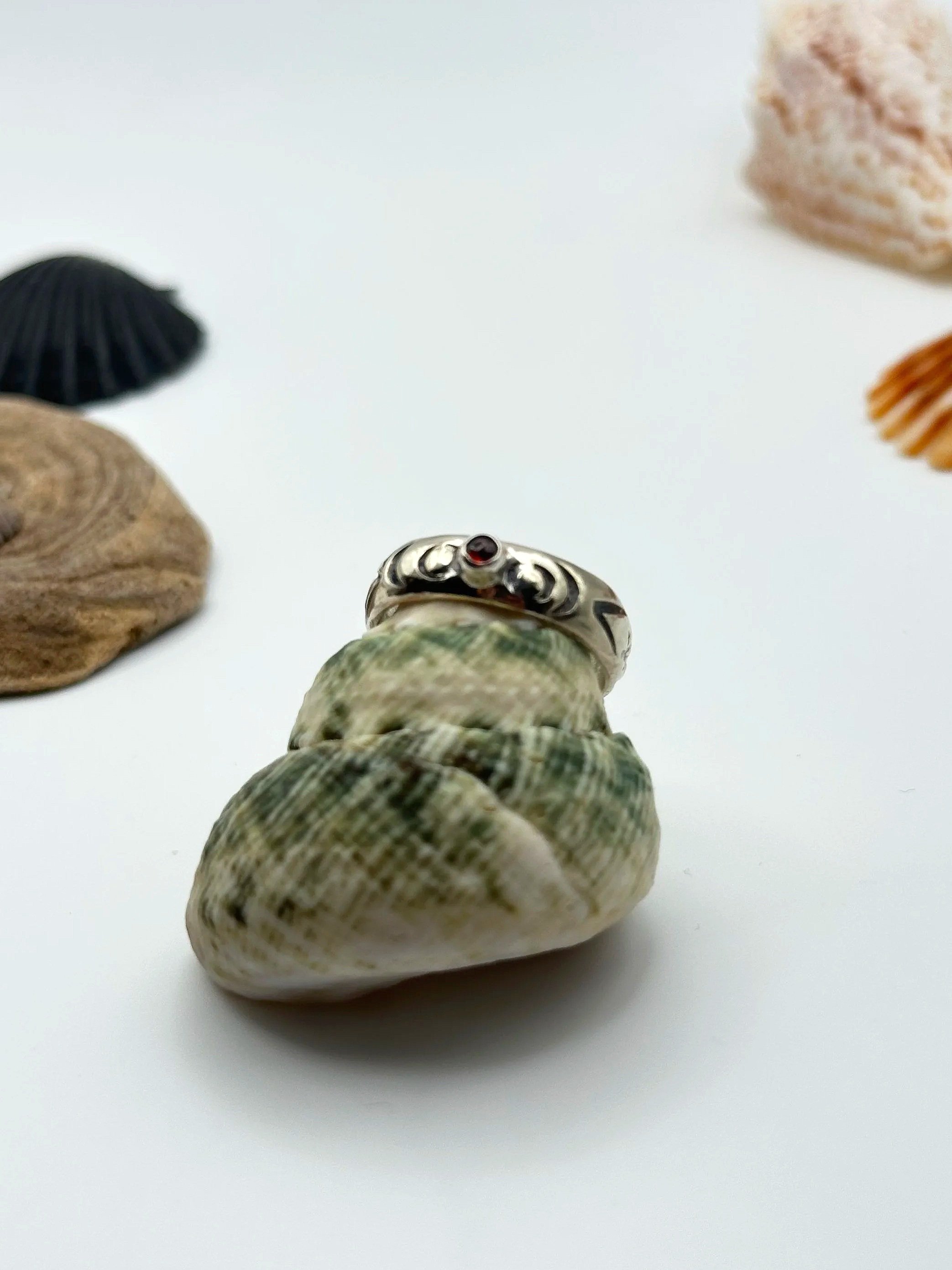 Midnight Ring - Garnet