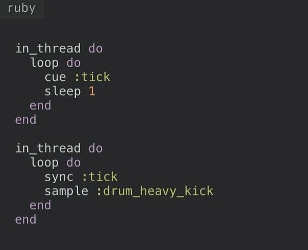 Thread sync relies on bpm_sync, otherwise threads fall out of sync with irregular BPM changes or live coding adjustments #sonicpi #debian