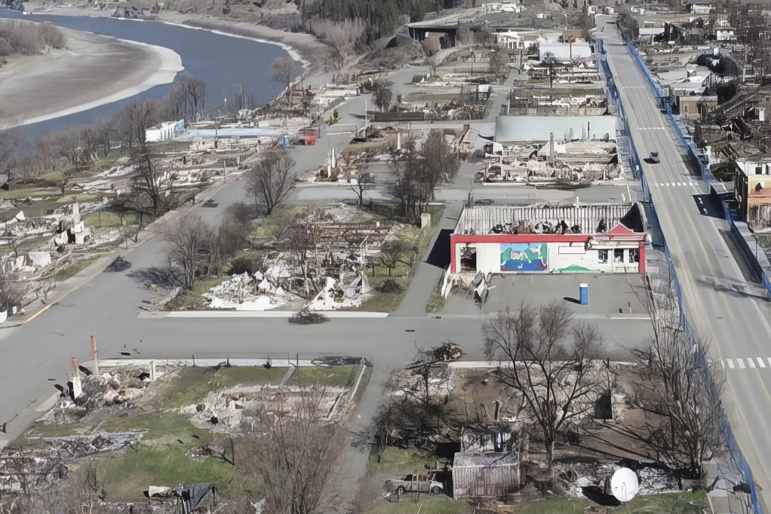 Image of wildfire burned town of Lytton