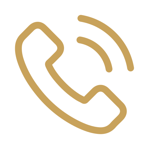 Icon of a telephone receiver with sound waves indicating a call.