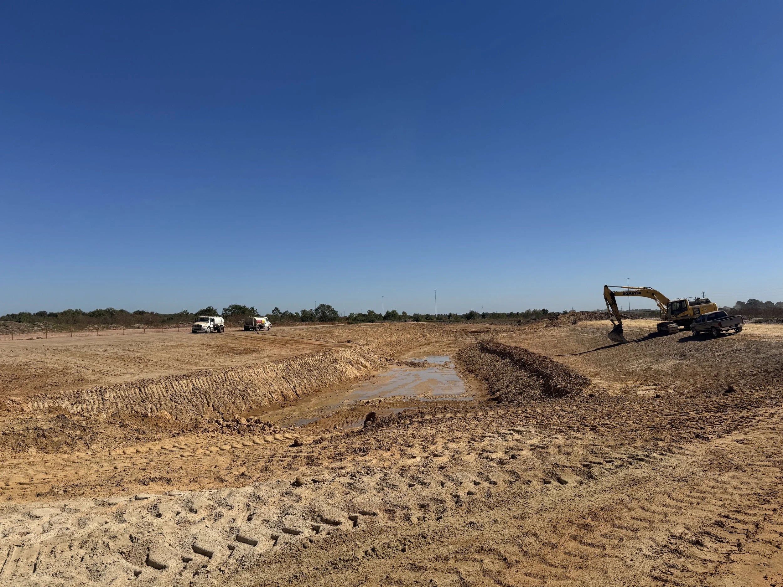 Drainage Facilities Pond repair and restoration service including erosion control, desilting, and slope stabilization for municipal and MUD stormwater systems
