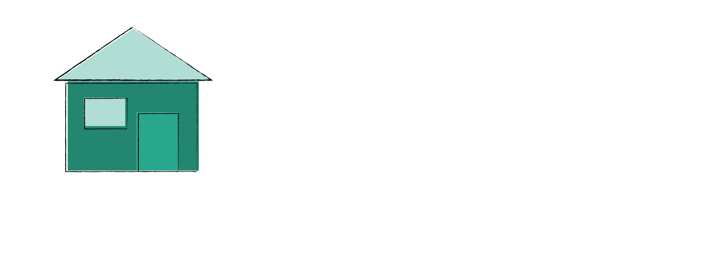 an image of a house with let's chat and the phone number and email