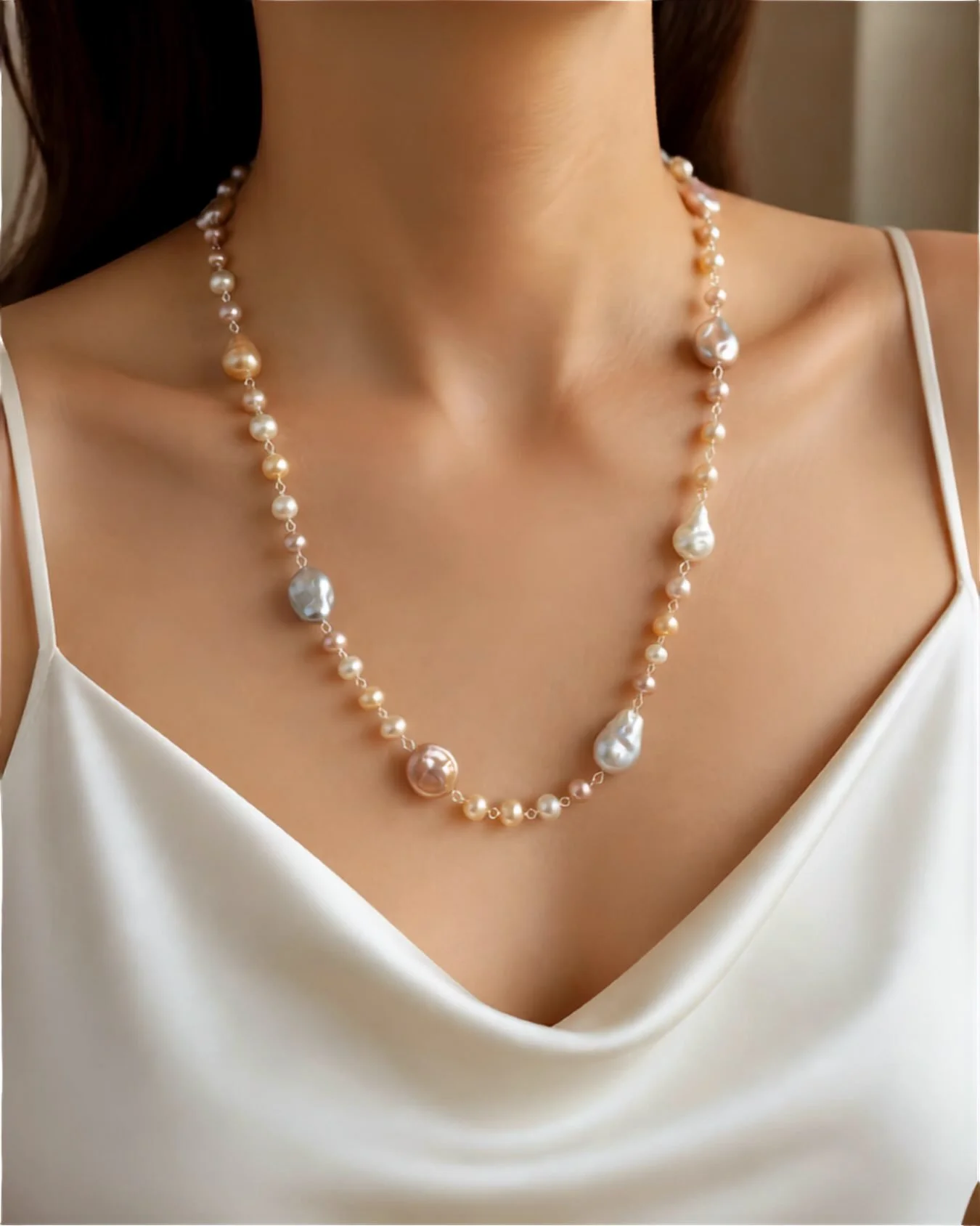 Una pieza &uacute;nica tejida a mano.  En un mundo lleno de moldes repetidos, la joyer&iacute;a hecha a mano celebra la belleza de lo irrepetible.  #joyeriaartesanal #joyeriahechaamano #perlasbarrocas #collardeperlas