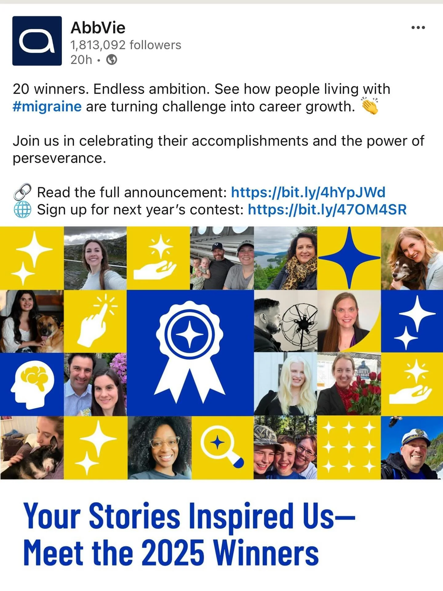 We are thrilled to share that Athena Global Learning LLC is an AbbVie Migraine Career Catalyst Award&trade; contest winner, as announced on LinkedIn! Our founder, Dr. Athena Stanley, will be sharing her story on social media soon. Thank you, AbbVie! 