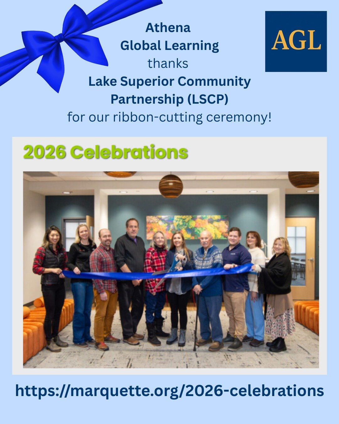 🎉 Athena Global Learning Celebrates Its Grand Opening 🎉
Athena Global Learning (AGL) is proud to officially celebrate our launch with a ribbon-cutting ceremony held on January 13, 2026, in partnership with Lake Superior Community Partnership (LSCP)