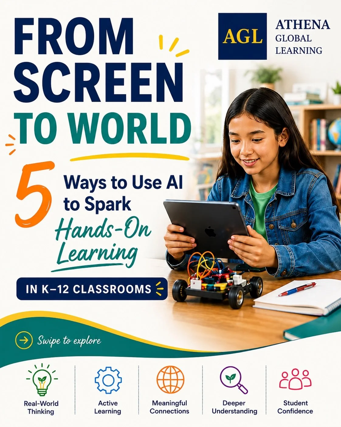 At Athena Global Learning (AGL), we often hear understandable concerns about AI and screen time in education.

But what if AI could help move students beyond the screen instead of keeping them on it?

This recent article by Dr. Athena Stanley, publis