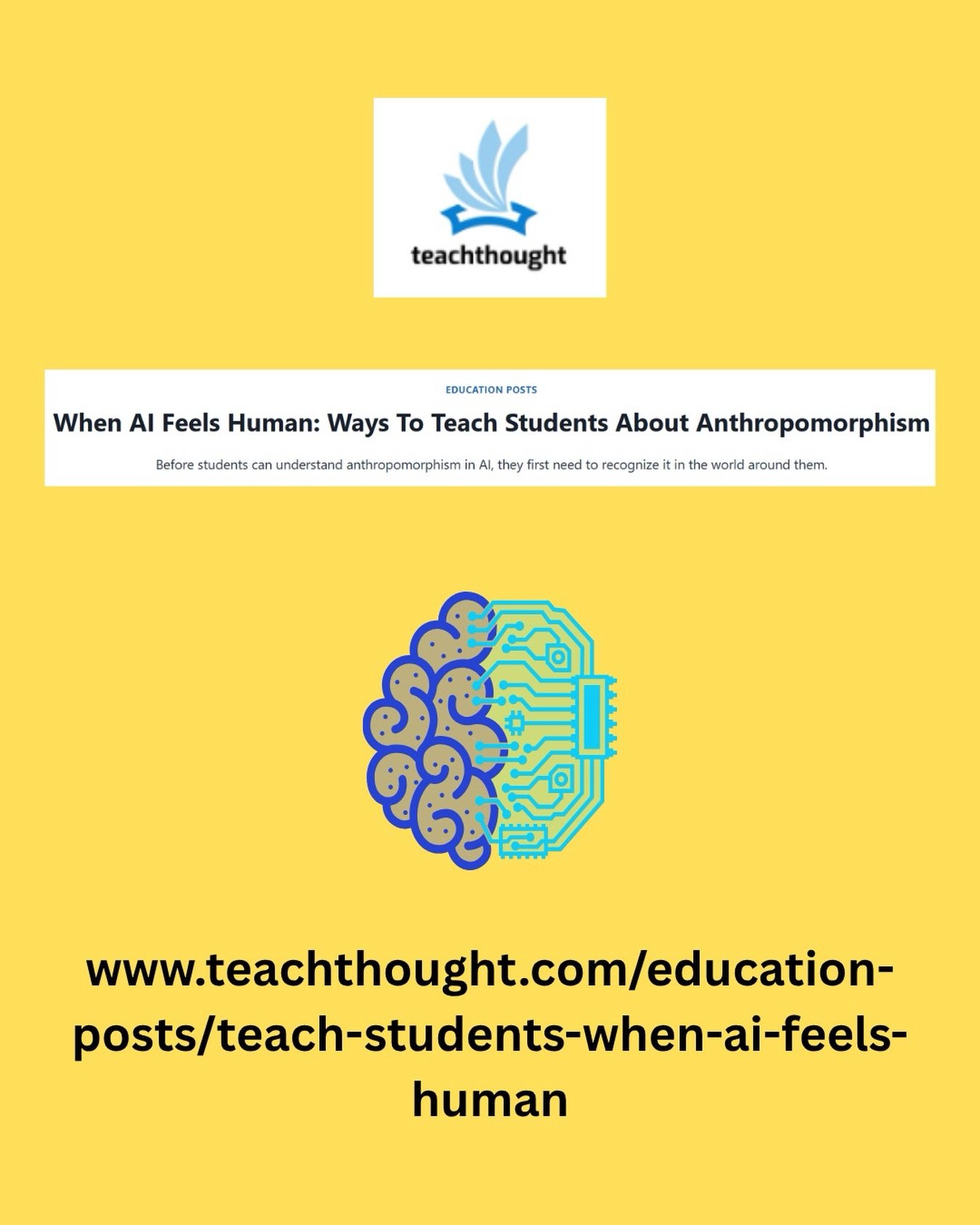 Athena Global Learning (AGL) is excited to celebrate the publication of a new article by our founder, Dr. Athena Stanley, in TeachThought!

When AI Feels Human: 5 Ways To Teach Students About Anthropomorphism explores why students need to understand 