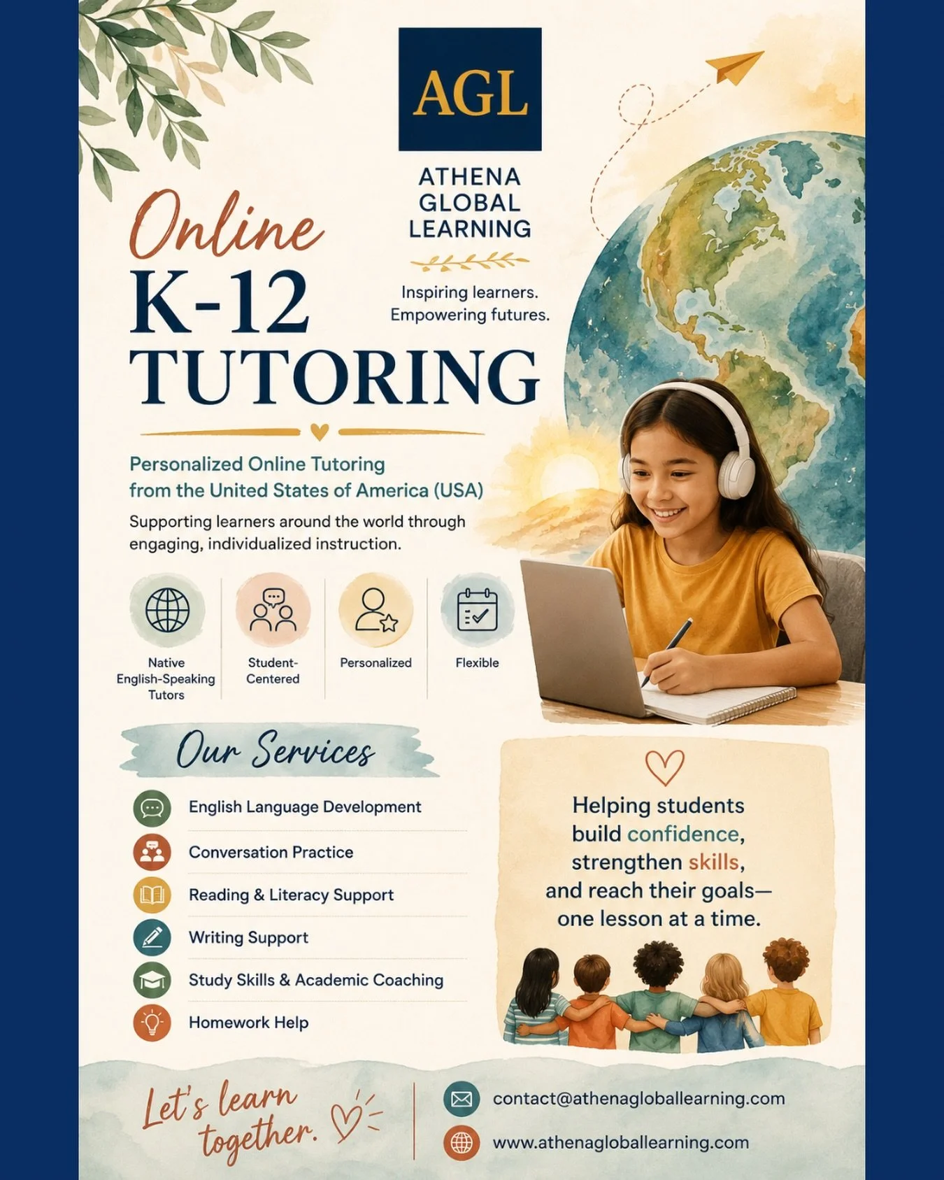 📚 Teachers and school leaders: Let&rsquo;s work together to support student success this school year!

As the 2026&ndash;2027 school year begins, Athena Global Learning (AGL) is expanding our personalized online K&ndash;12 tutoring and would love to