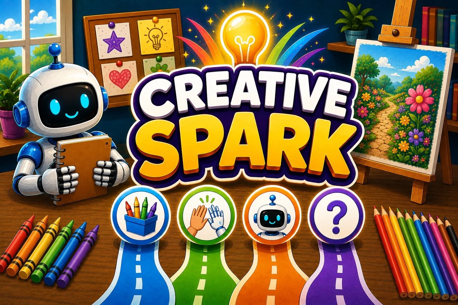 🎨 New from Athena Global Learning (AGL)!

Creative Spark is a free interactive AI literacy game that challenges learners to think more carefully about the role AI plays in creative work.

Through a series of scenarios, players decide whether AI serv