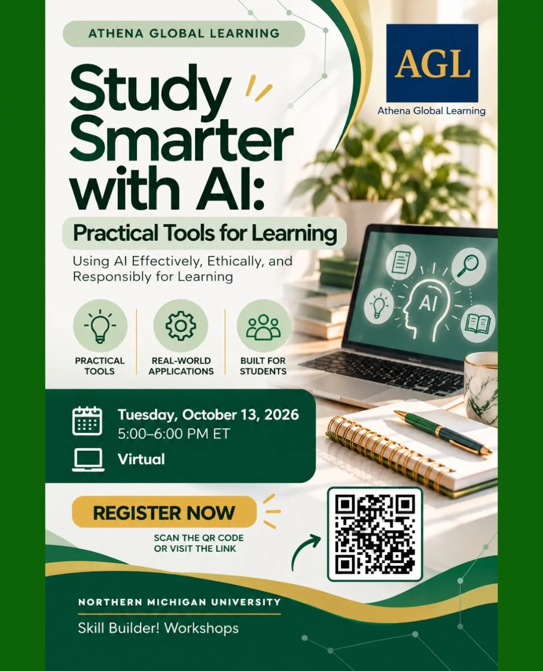 📚 Studying with AI? Learn how to make it work for your learning, not instead of it!

AI can be a useful study partner, but knowing how to use it effectively, ethically, and responsibly makes all the difference.

There&rsquo;s still time to register 