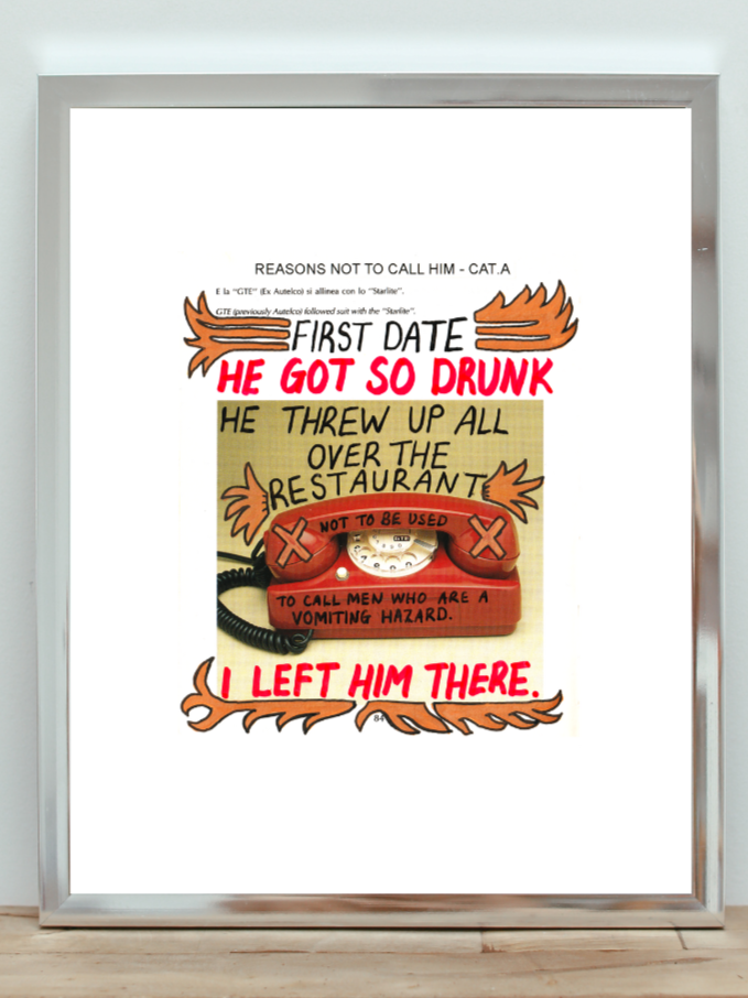 "Threw Up Restaurant" A4 Print [Reasons Not to Call Him]