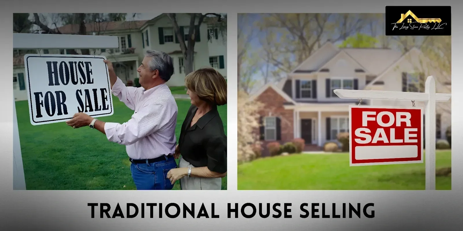 How to sell my house fast in Reno, illustrated by a ‘For Sale’ sign in front of a home, highlighting the delays and challenges of the traditional selling process, including repairs, inspections, buyer financing issues, and long closing timelines.