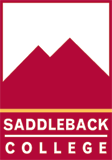 Saddleback College logo featuring a stylized mountain range in dark red and the college name below.