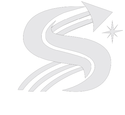 Logo for the Snyder Center for Project Excellence featuring a stylized arrow and star on a black background with white text.