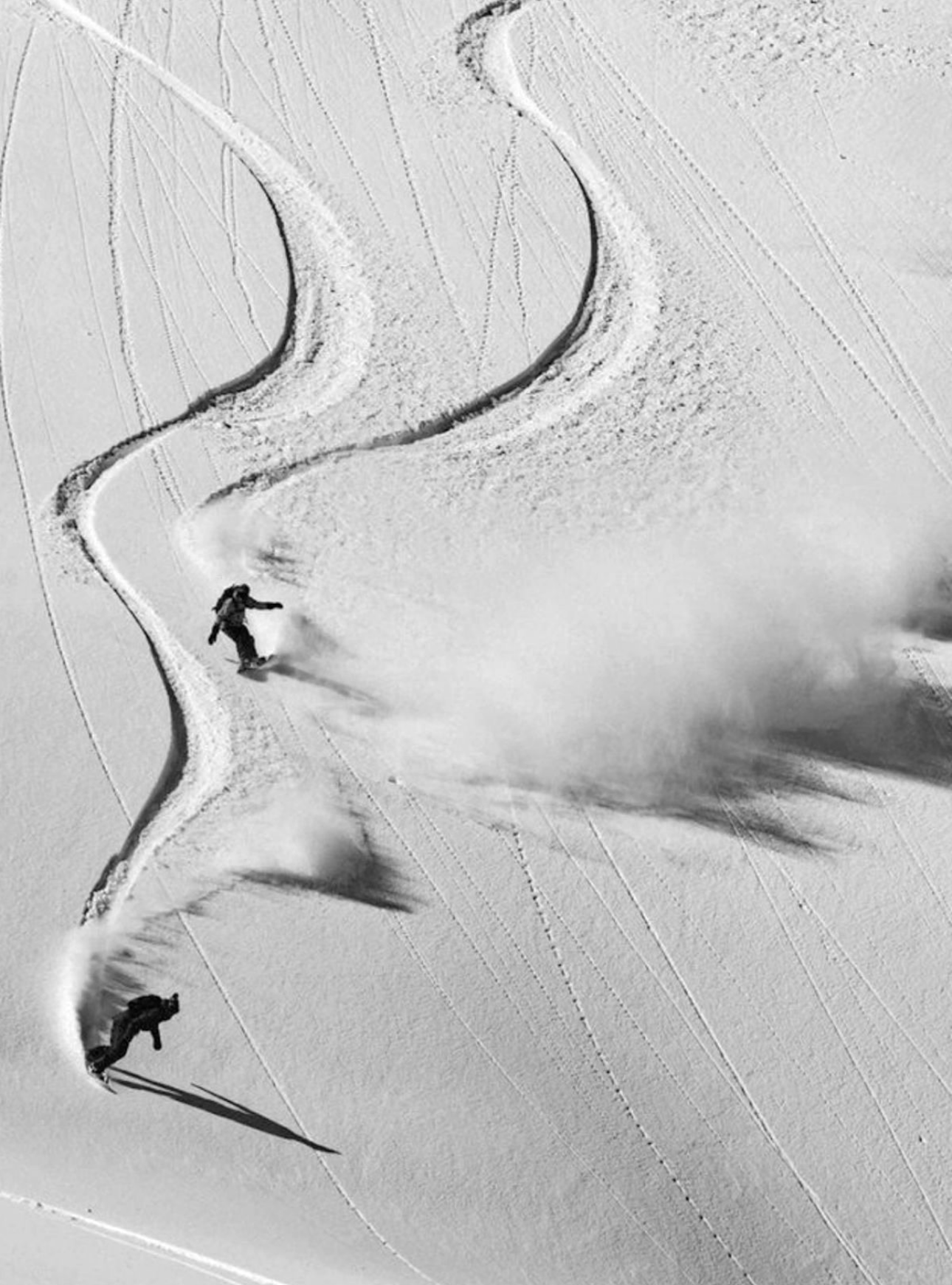 Corduroy inspired by textured groomed snowboarding tracks