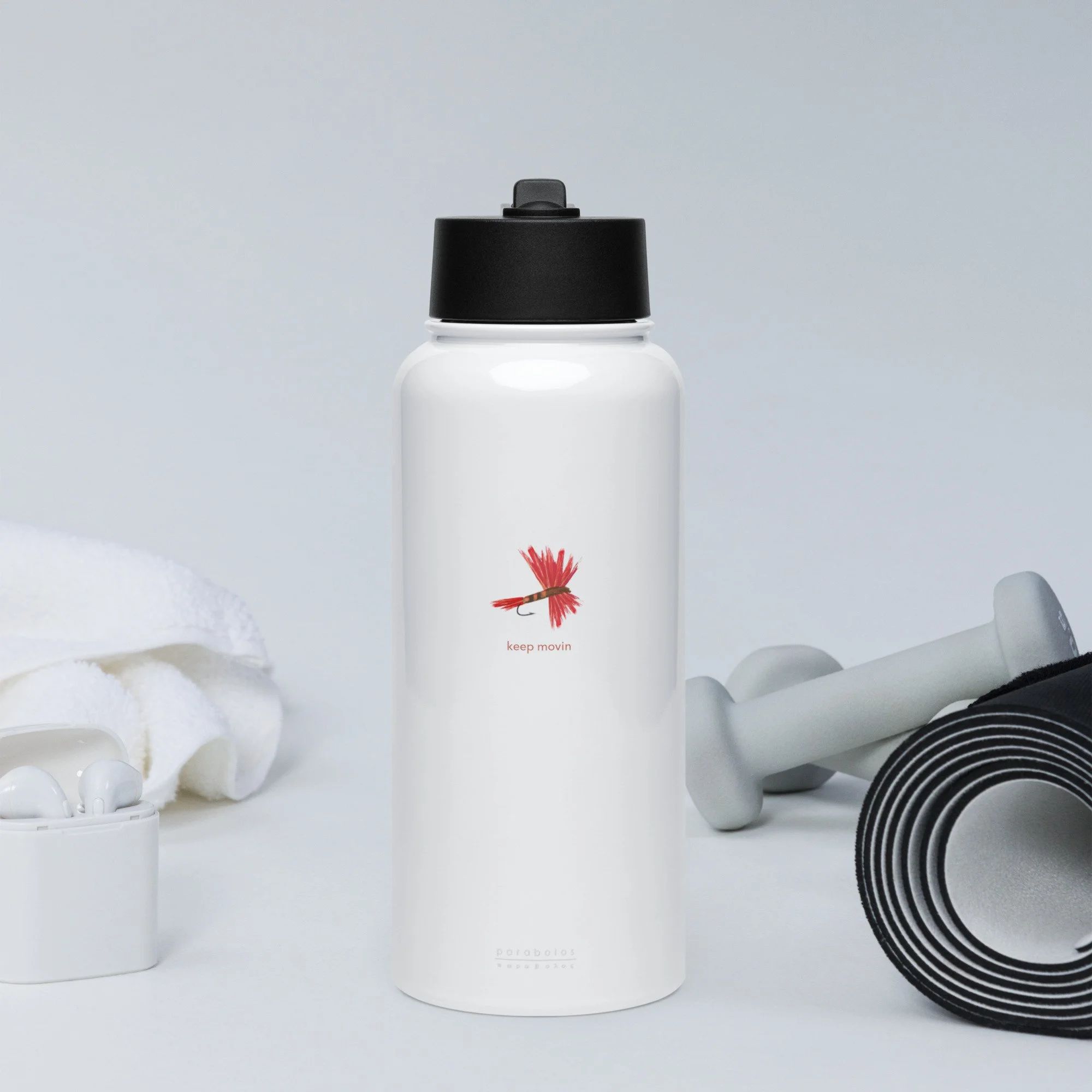 Lucy keep movin | stainless steel water bottle with a straw lid