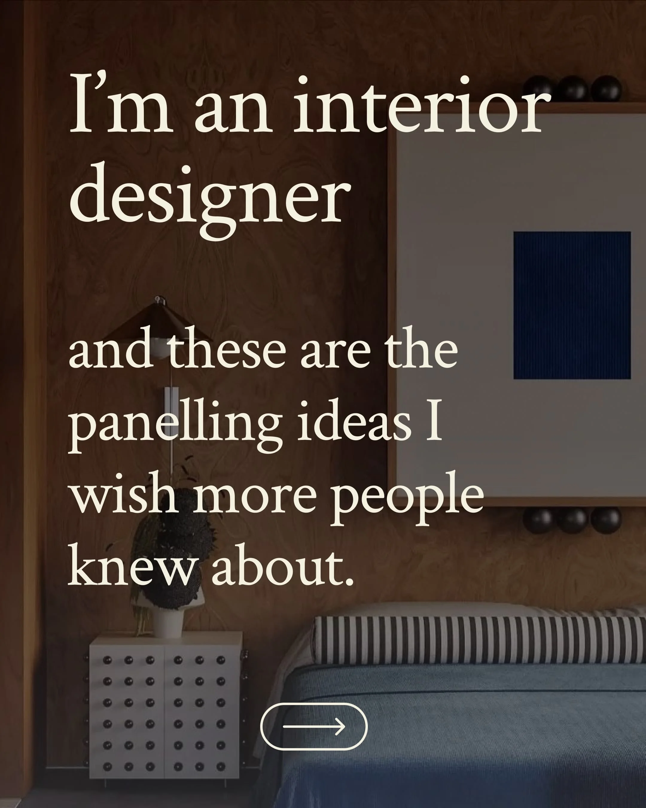 Panelling isn&rsquo;t just about adding detail to a wall - it&rsquo;s about changing the way a room feels. 

That&rsquo;s why, as a designer, I love making subtle tweaks to the way panelling is designed. Small changes to proportion, spacing and layou