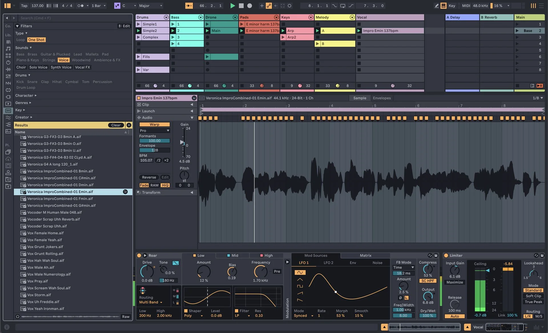 Screenshot of Ableton Live music creation software
