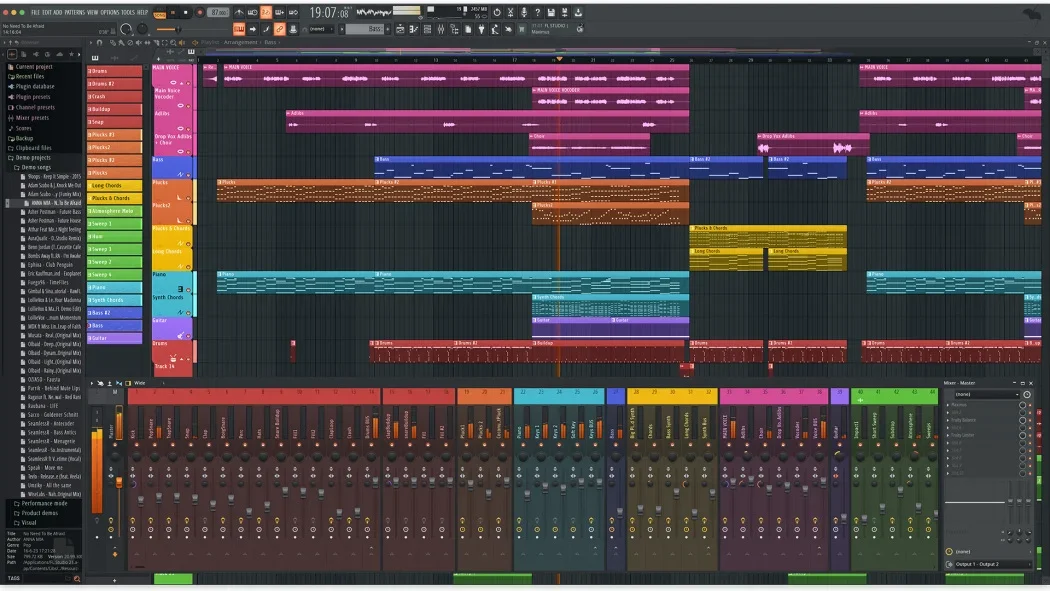 Screenshot of FL Studio, music production software