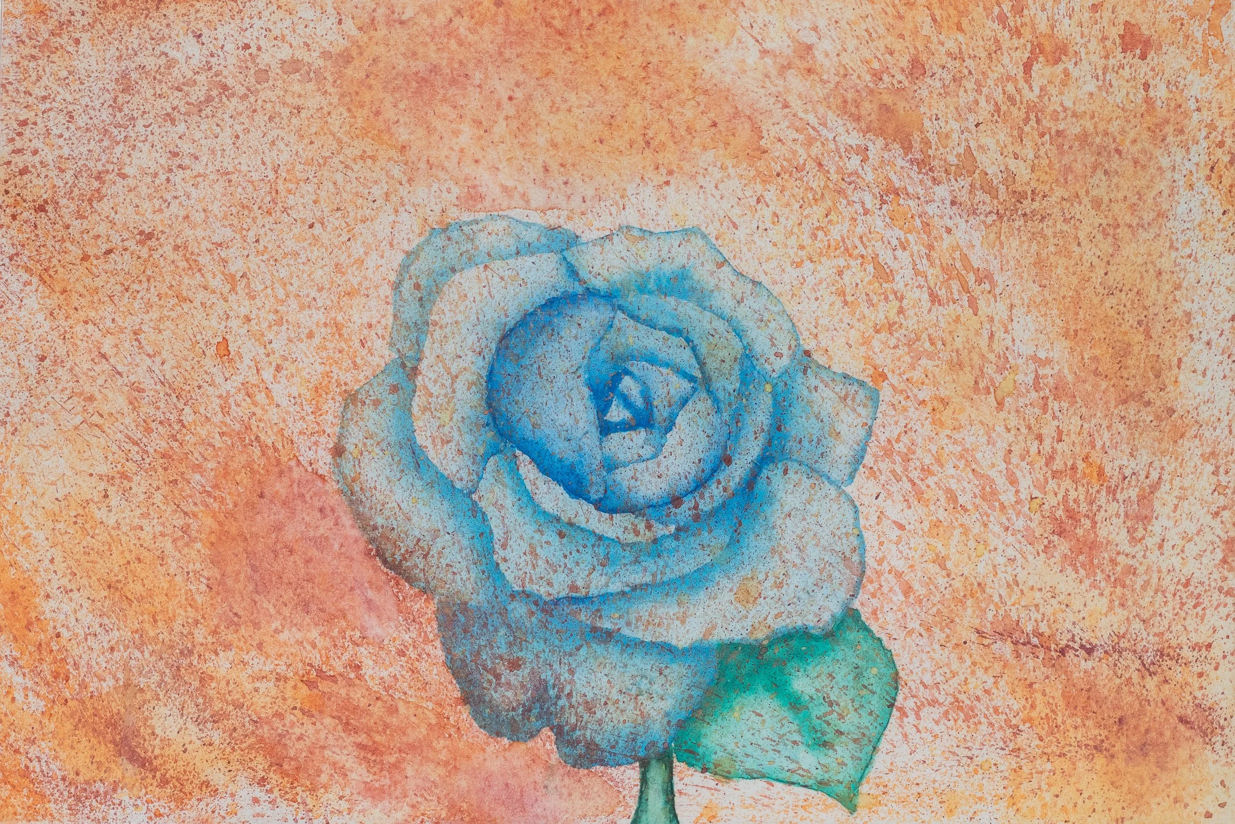 Blue Rose (Watercolor)