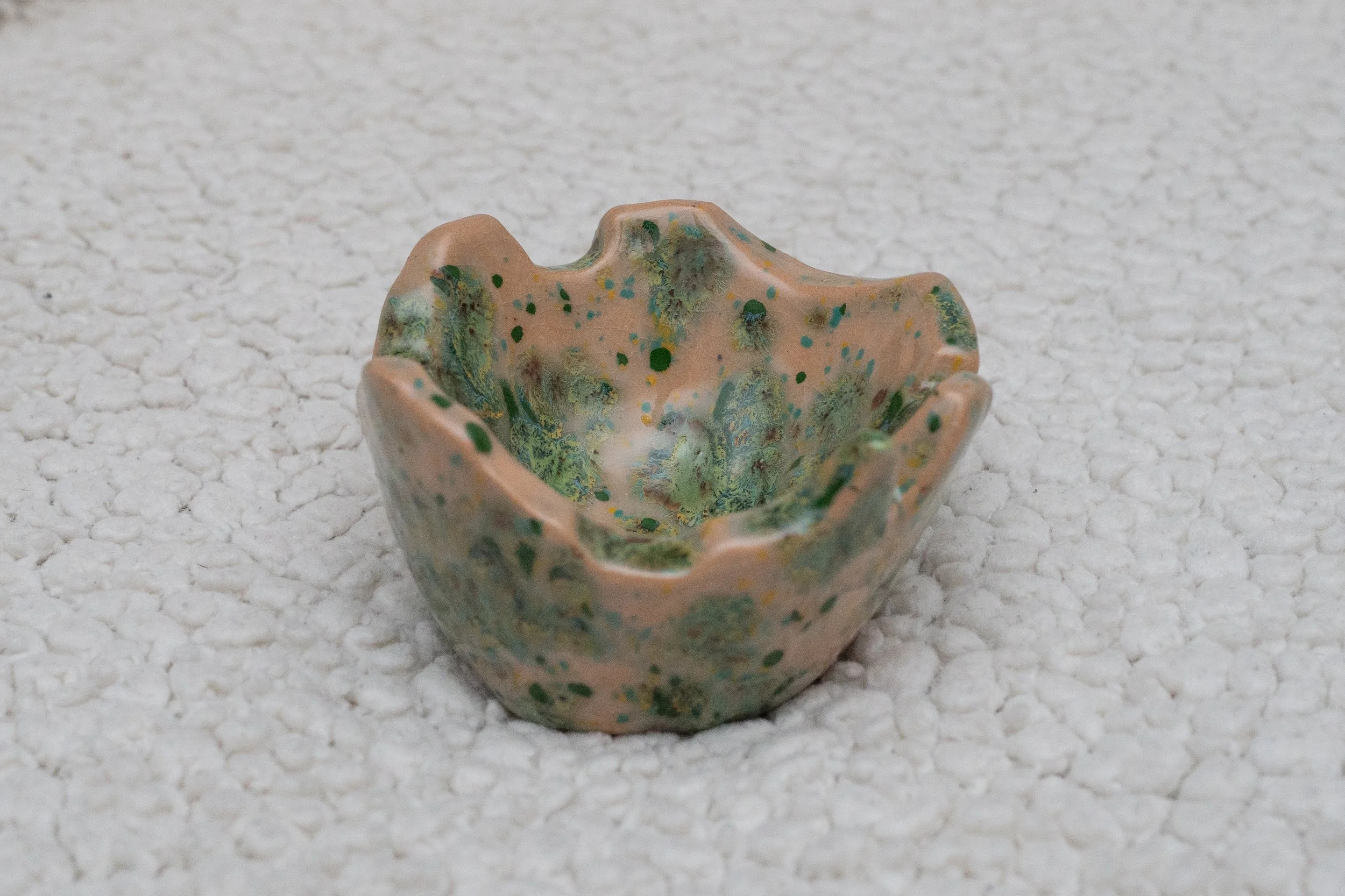 Mossy Pinch Pot - (Clay + Glazed)