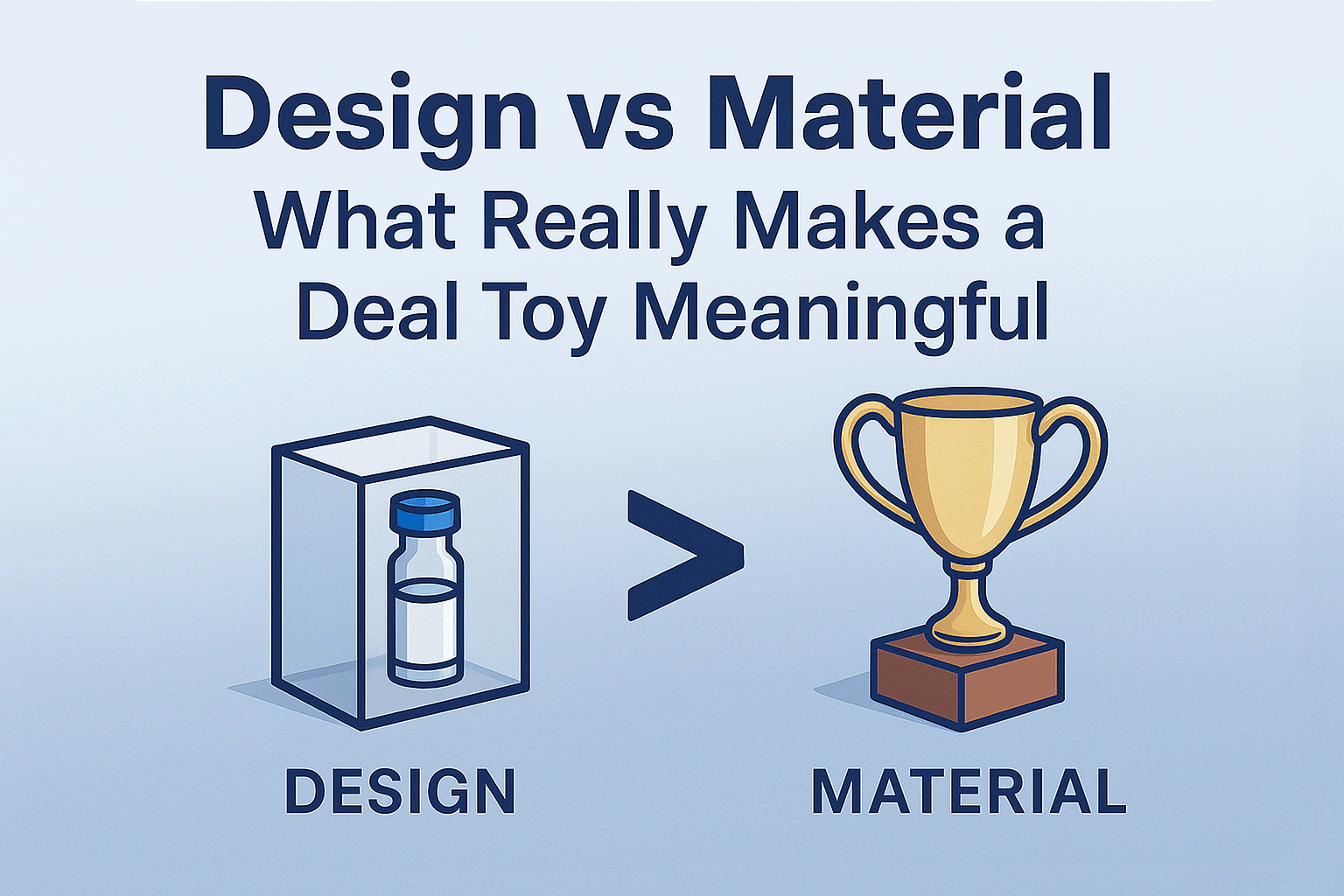 Illustration representing the relationship between design intent and material choice in meaningful deal toys