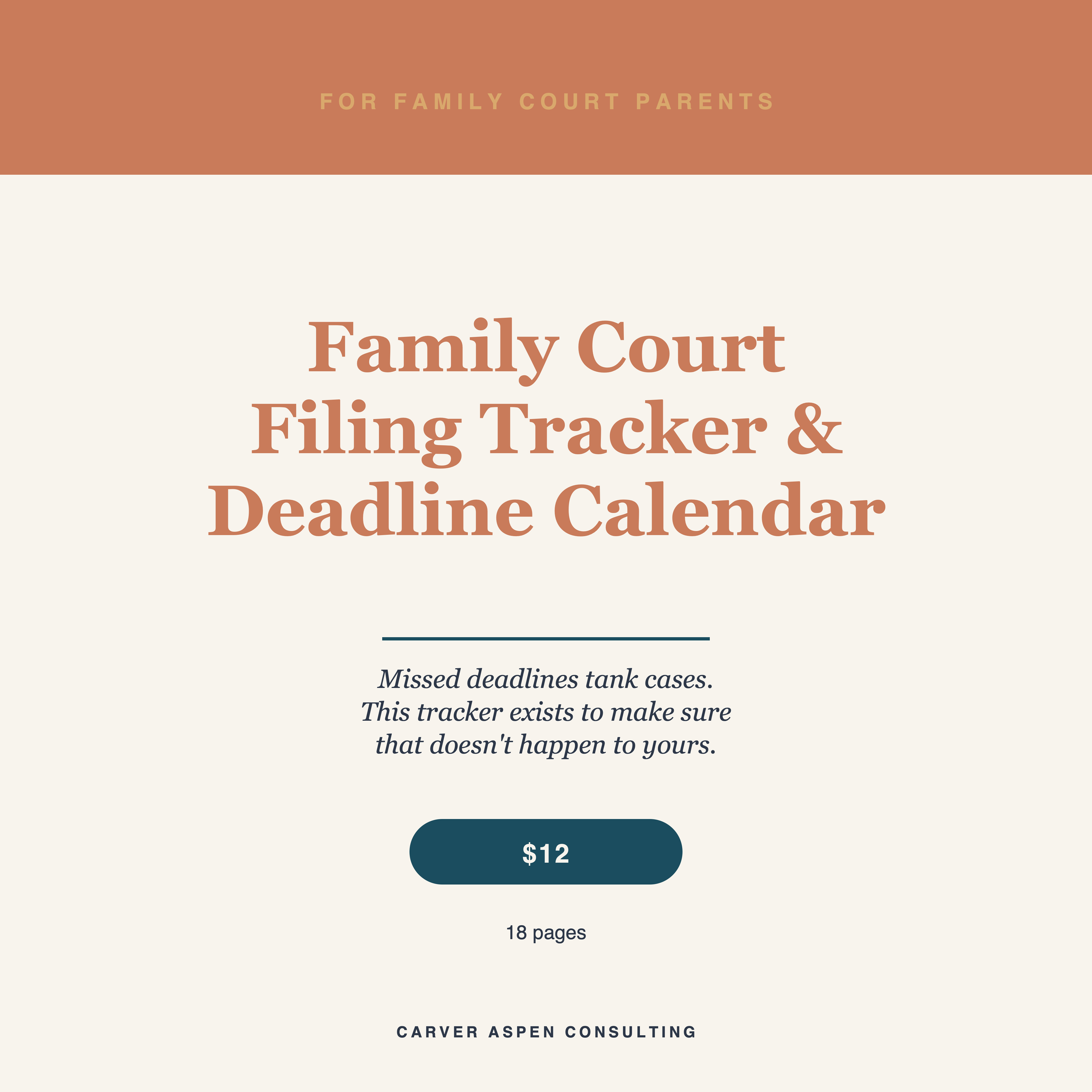 Family Court Filing Tracker & Deadline Calendar