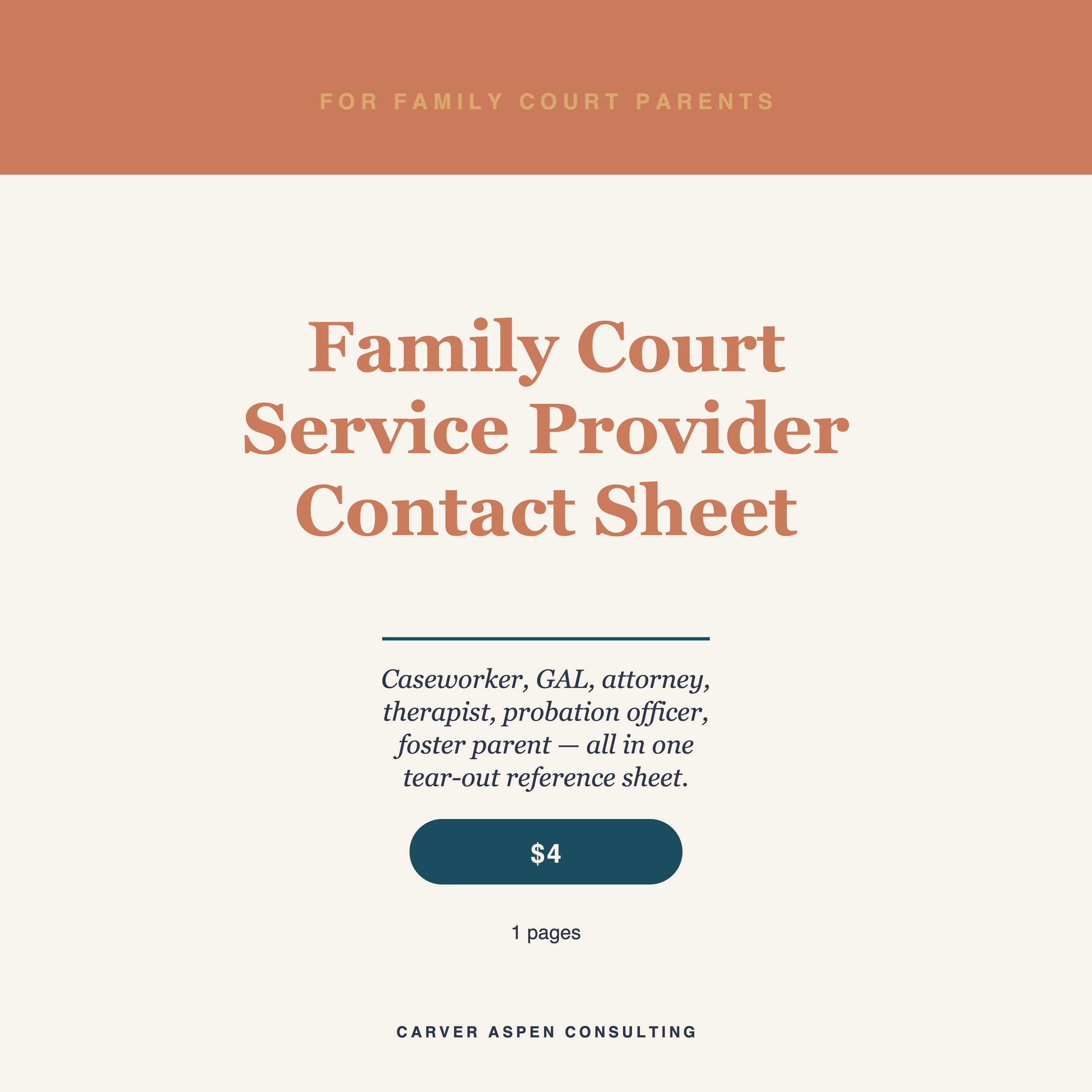 Family Court Service Provider Contact Sheet