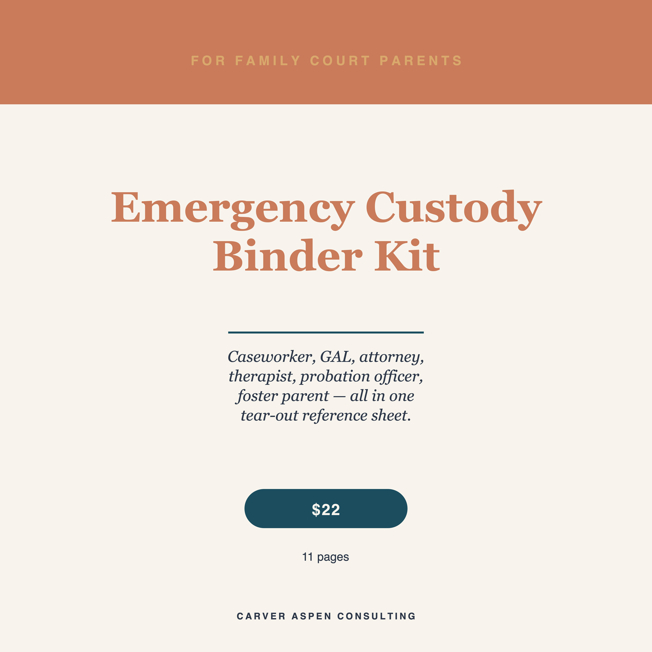 Emergency Custody Binder Kit