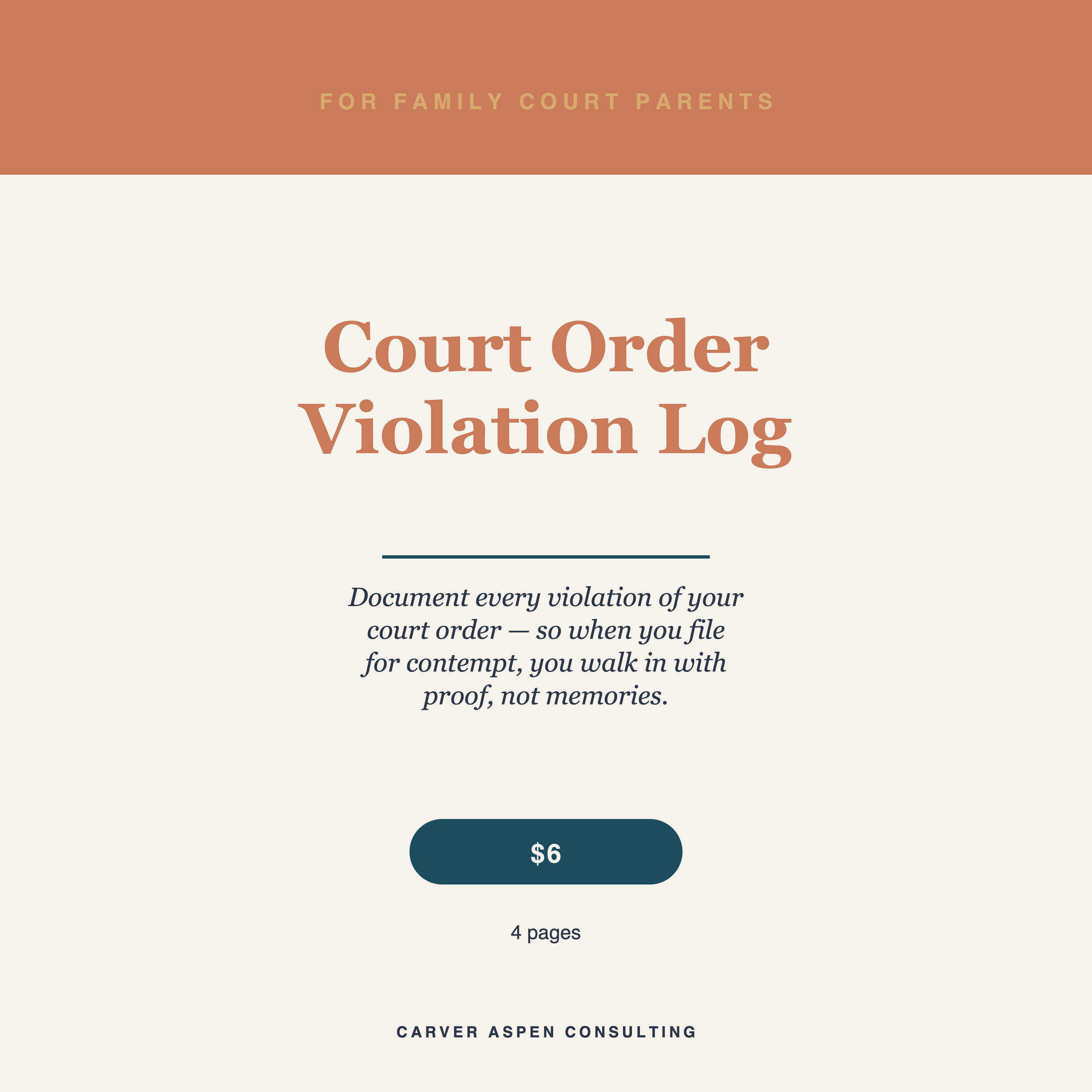 Court Order Violation Log