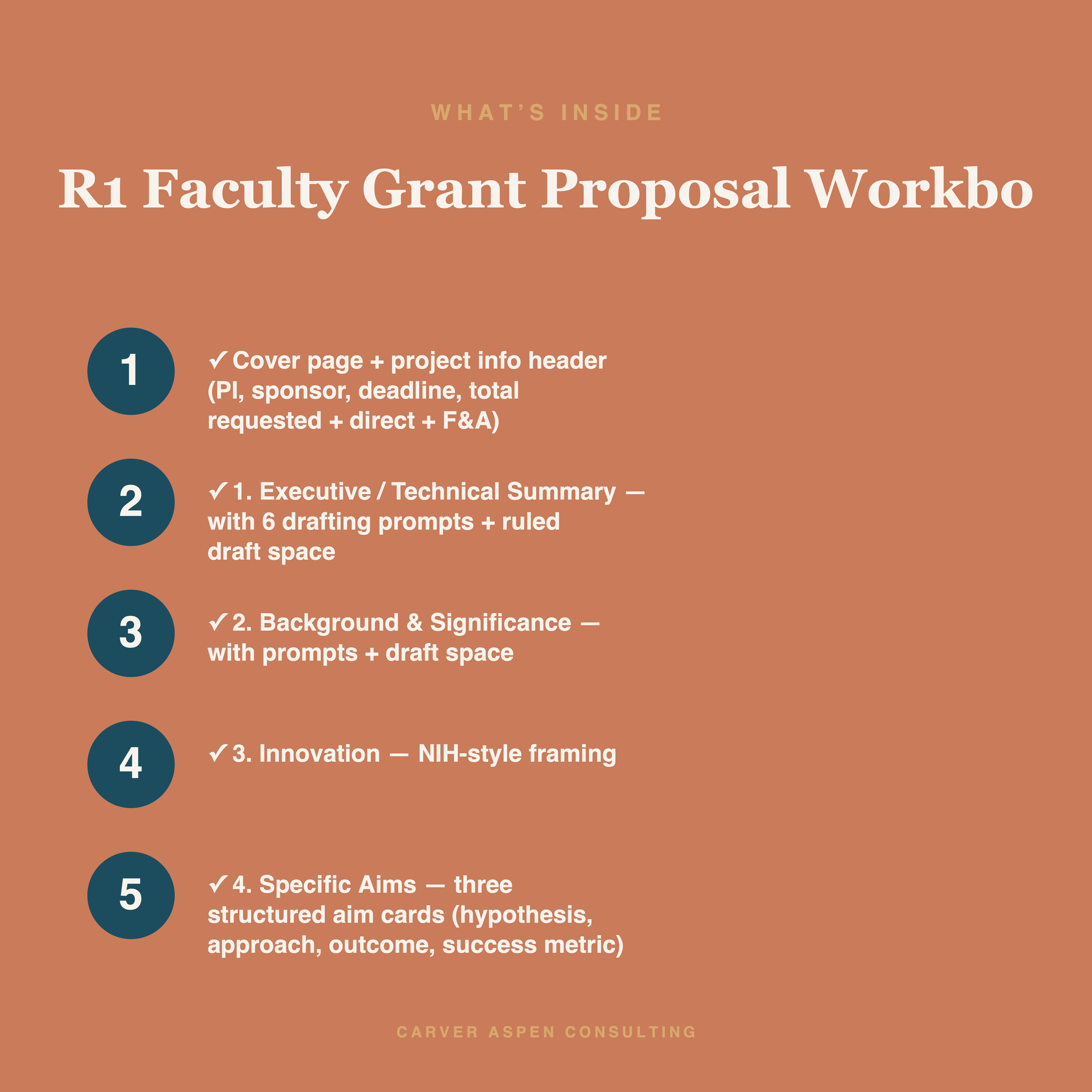 R1 Faculty Grant Proposal Workbook