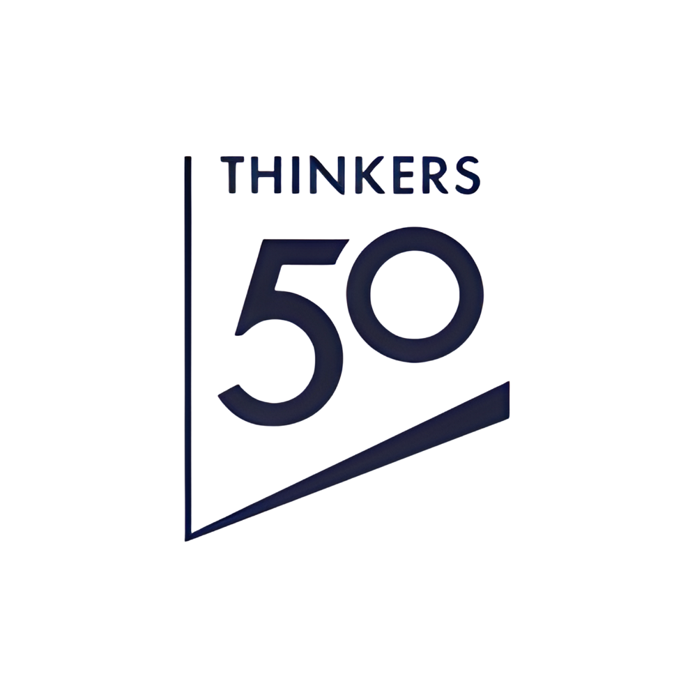 A graphic celebrating 50th anniversary of Thinkers with a large number 50 and the word 'Thinkers' above it on a dark background.