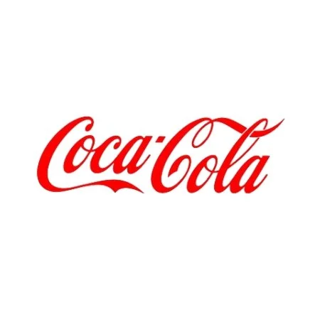 Coca-Cola logo in red cursive font on a white background