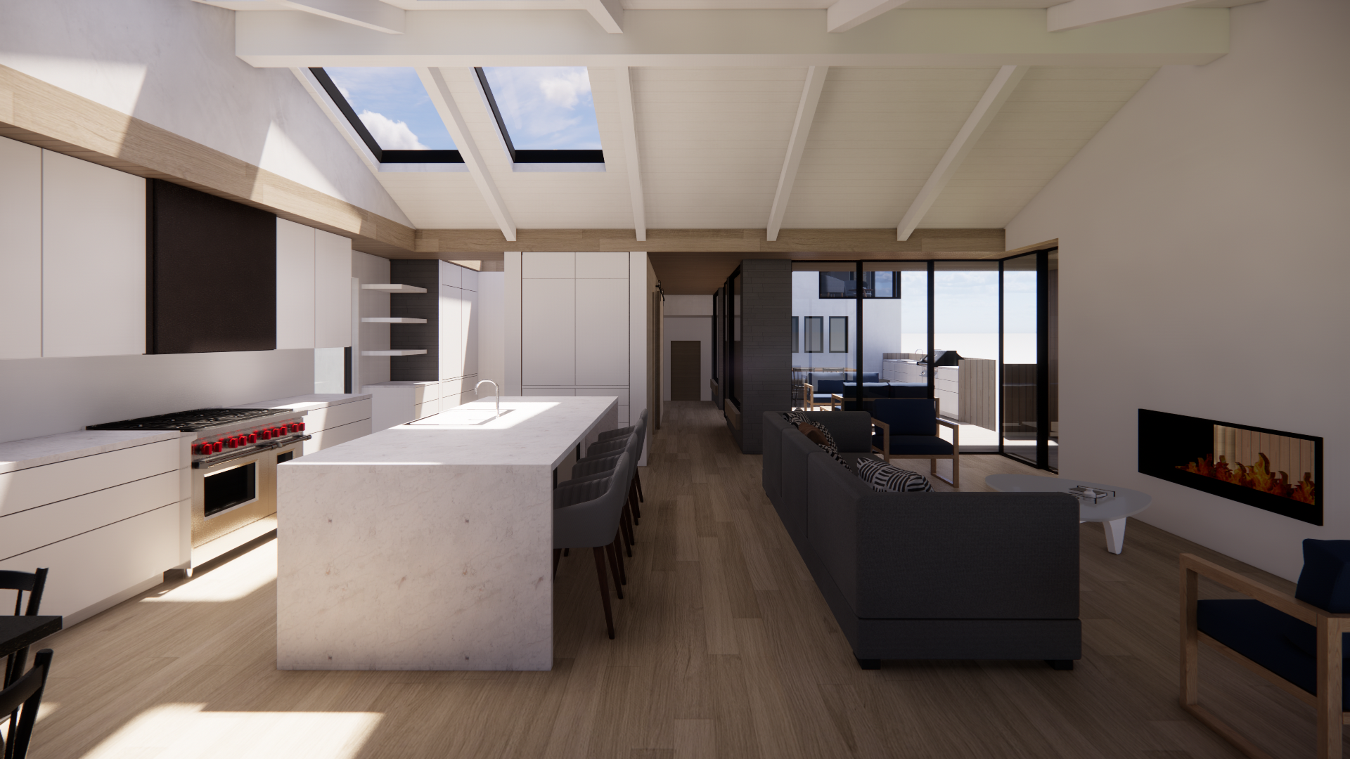 Kitchen and Living Room