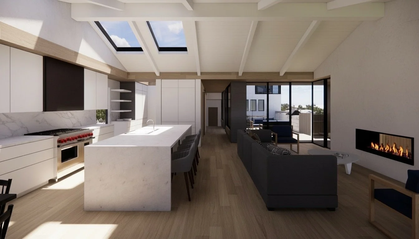 Digital Rendering - Kitchen and Family room