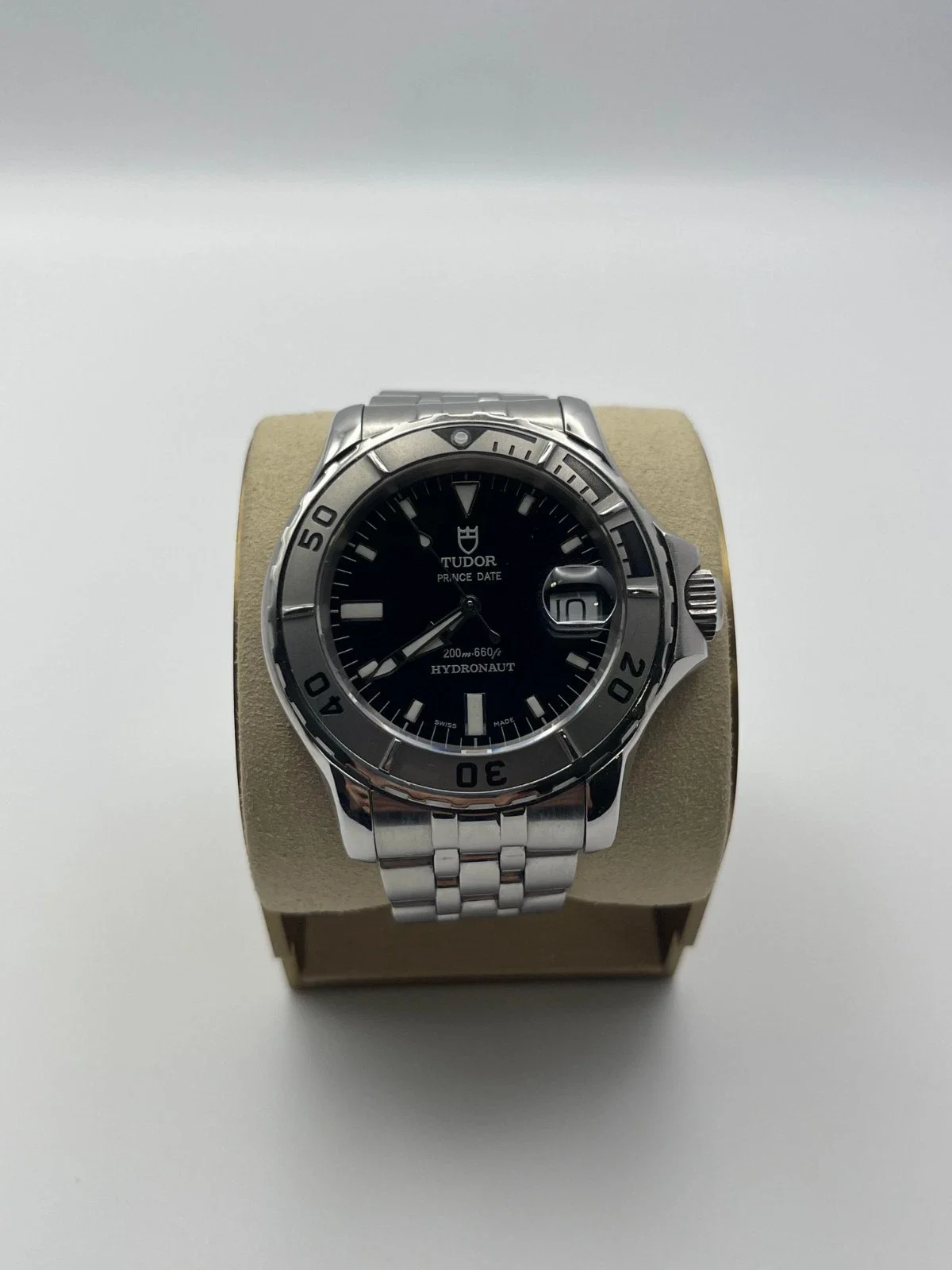 Tudor Hydronaut Prince Date 89190P Black Dial Steel Diver Automatic 40mm