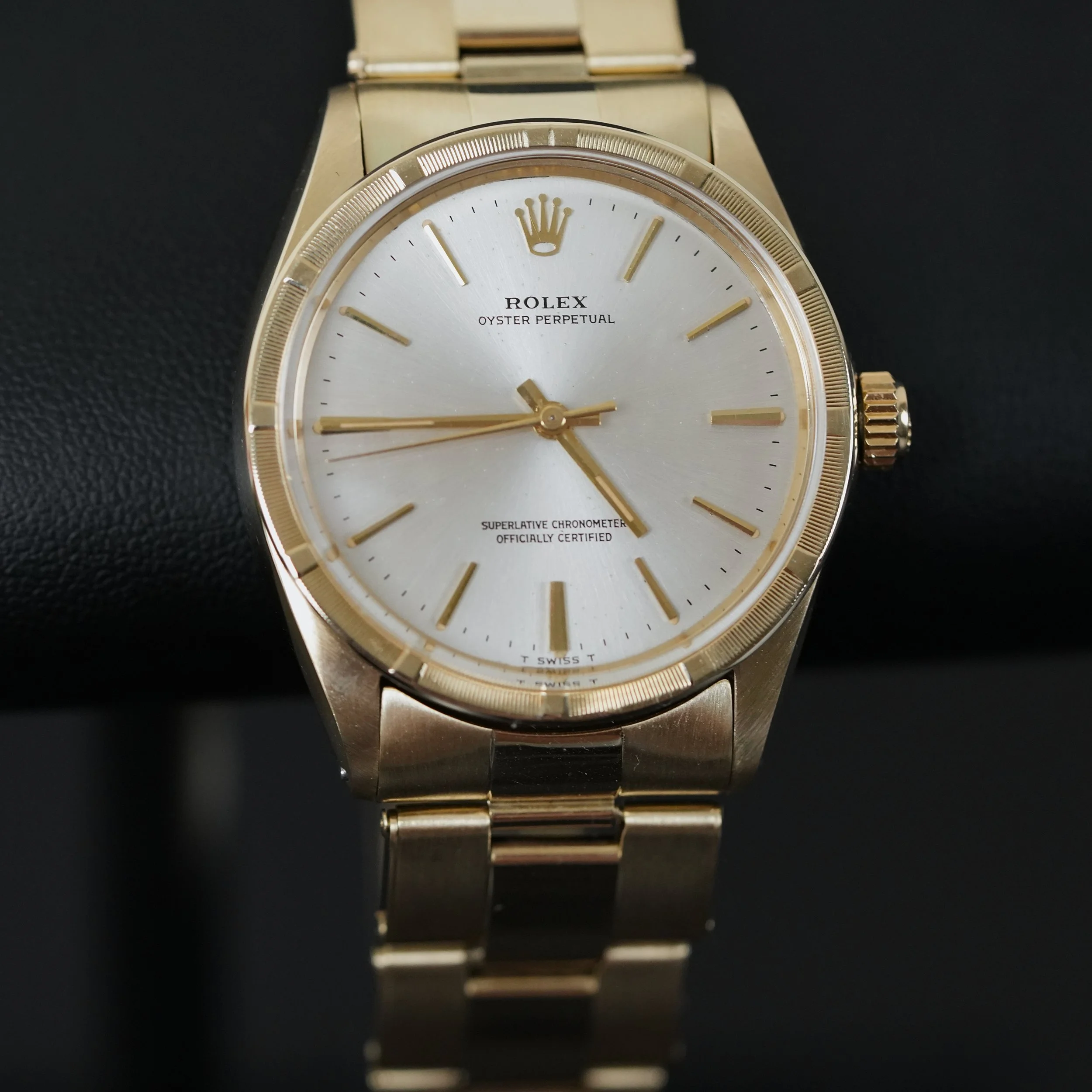 Rolex Oyster Perpetual 1007 14K Yellow Gold 34mm Rivet Oyster Bracelet