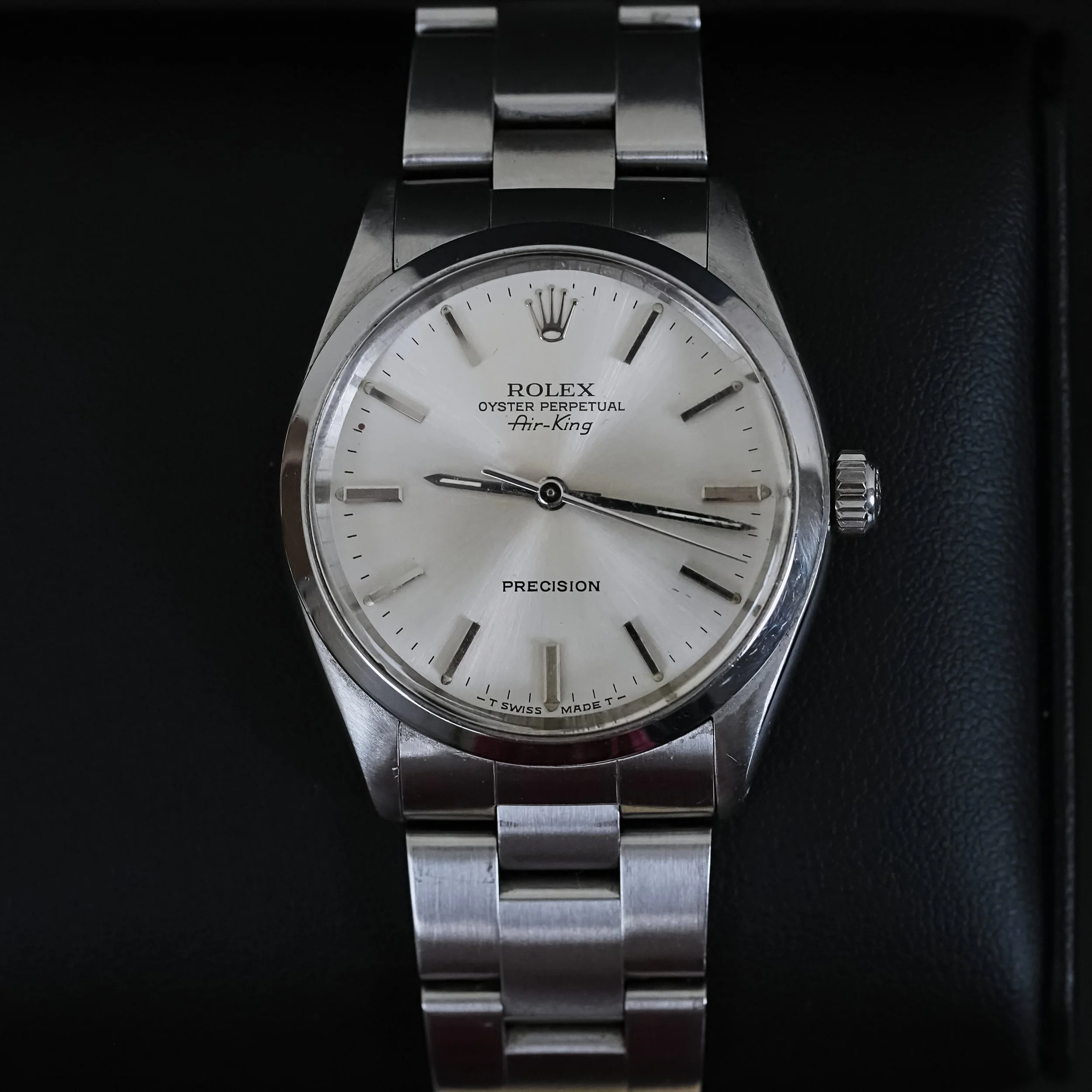 1987 Rolex Air-King 5500 Silver Dial Cal 1520 Original Oyster Bracelet
