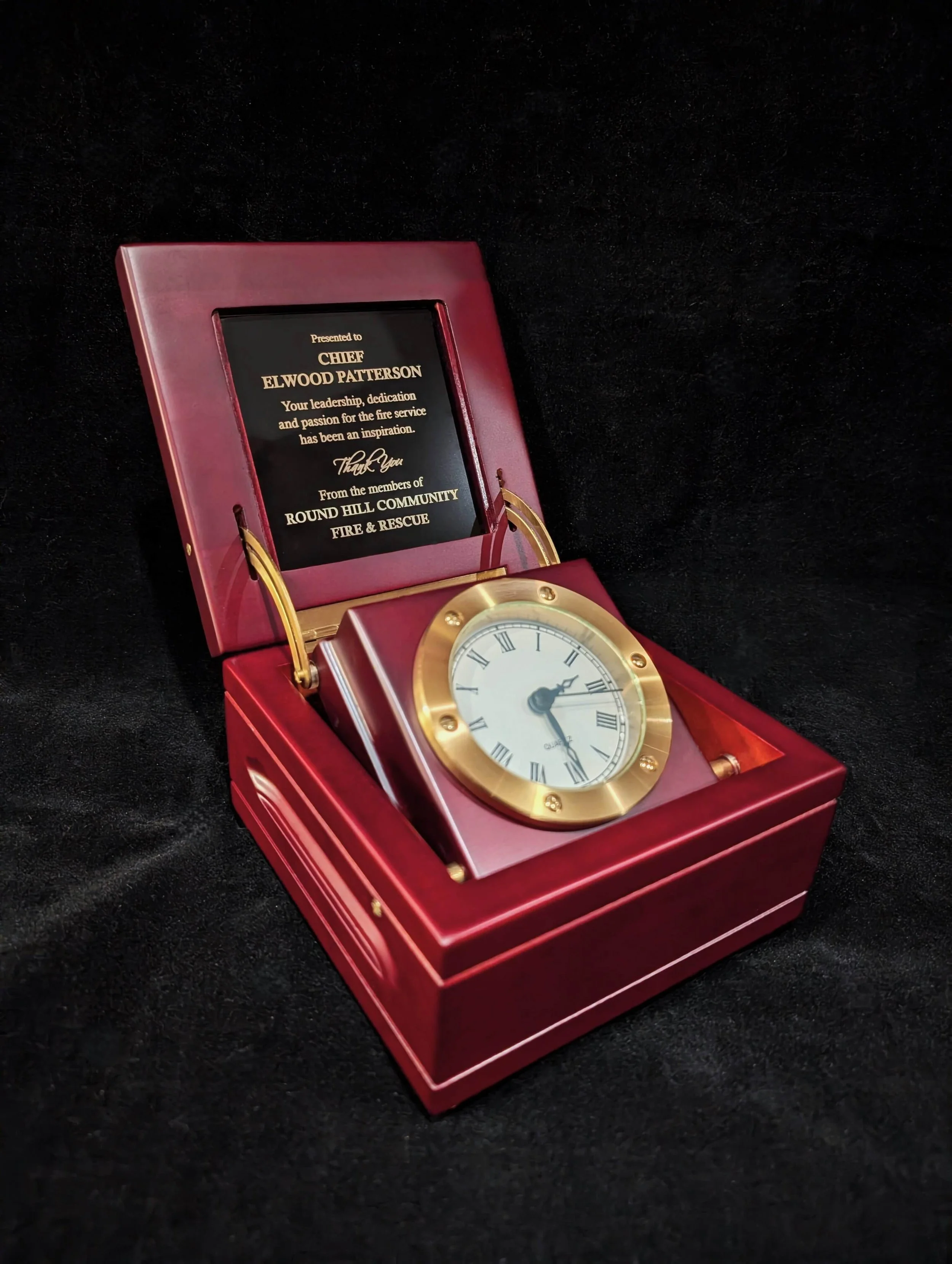 Satin Mahogany Desk Clock