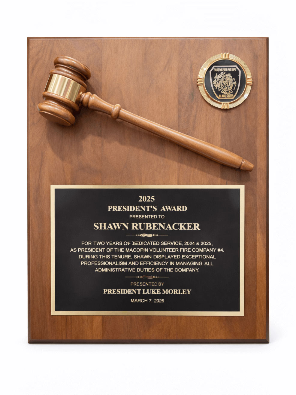 Lrg. Gavel Plaque